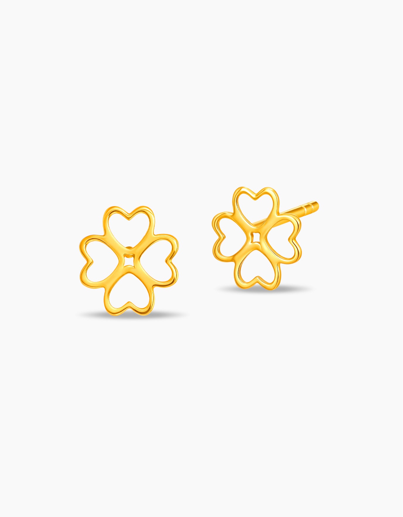 LVC MOD22 Lucky Clover Hearts Gold Earrings