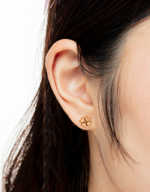 LVC MOD22 Lucky Clover Hearts Gold Earrings