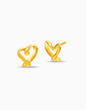 LVC MOD22 Daring Loop Heart Gold Earrings