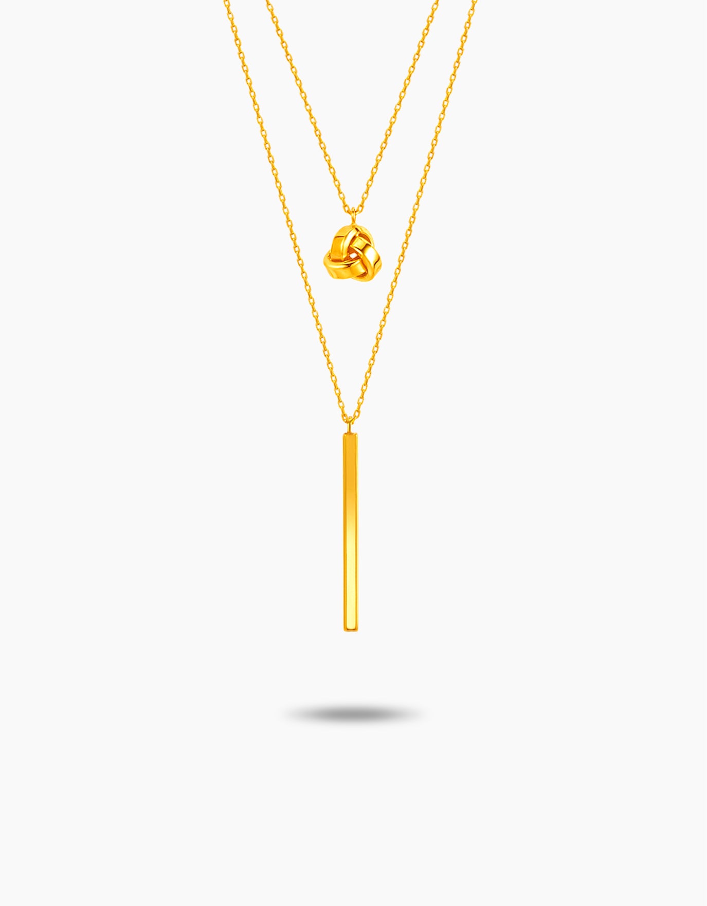 LVC MOD22 Knot &amp; Bar Gold Necklace