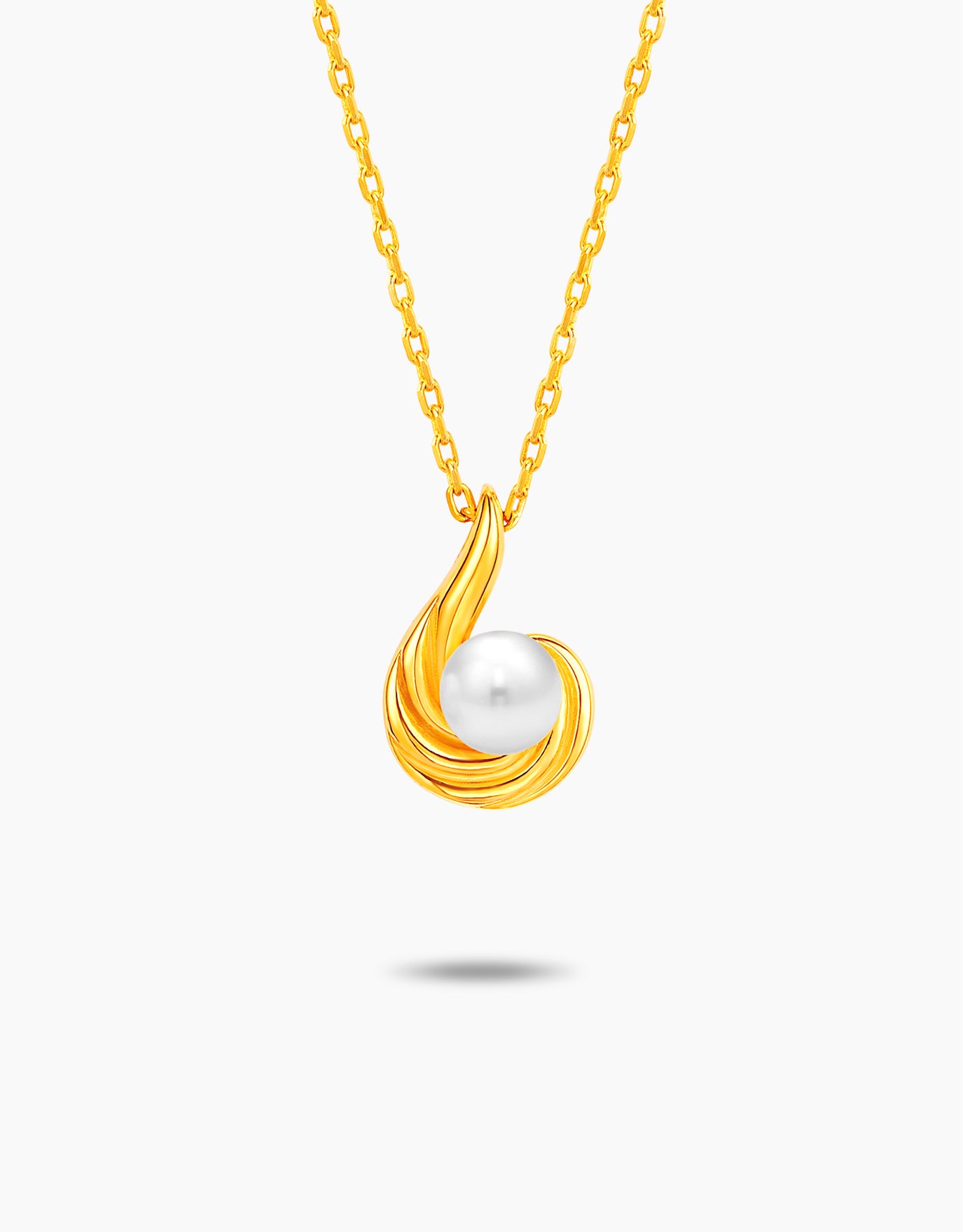 LVC MOD22 Teardrop Swirl Gold Necklace