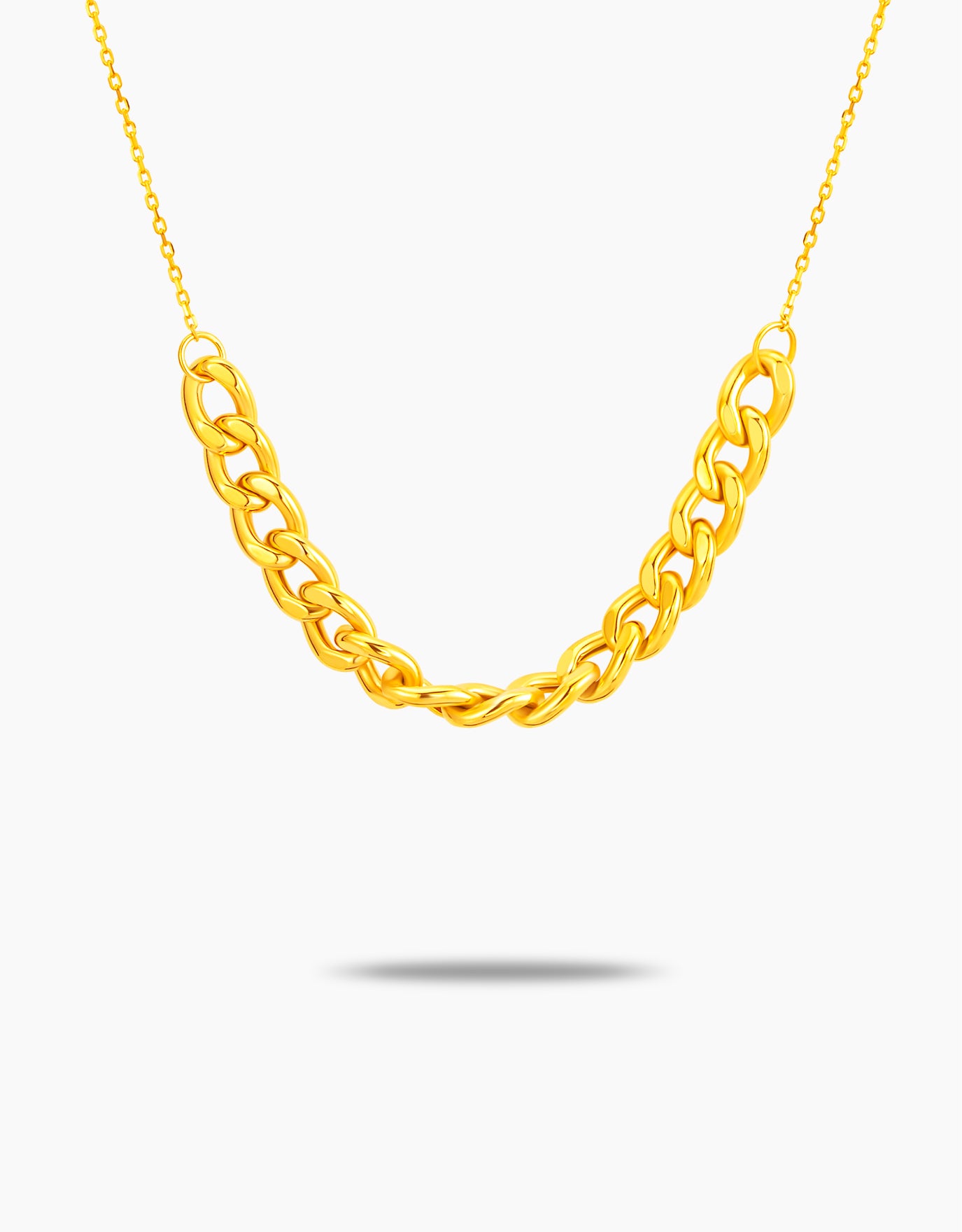 LVC MOD22 Curb Crescendo Gold Necklace