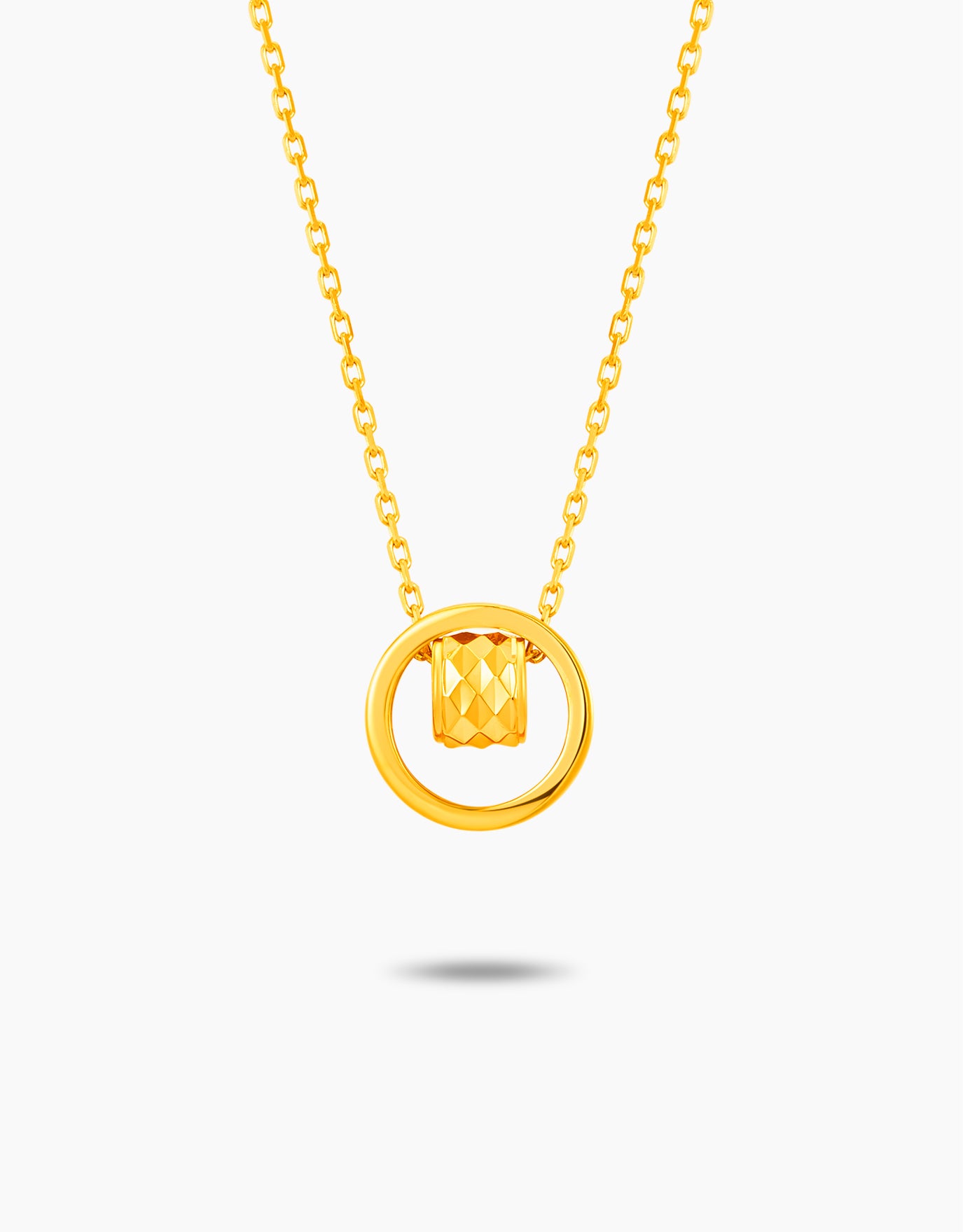 LVC MOD22 Circle Barrel Gold Necklace