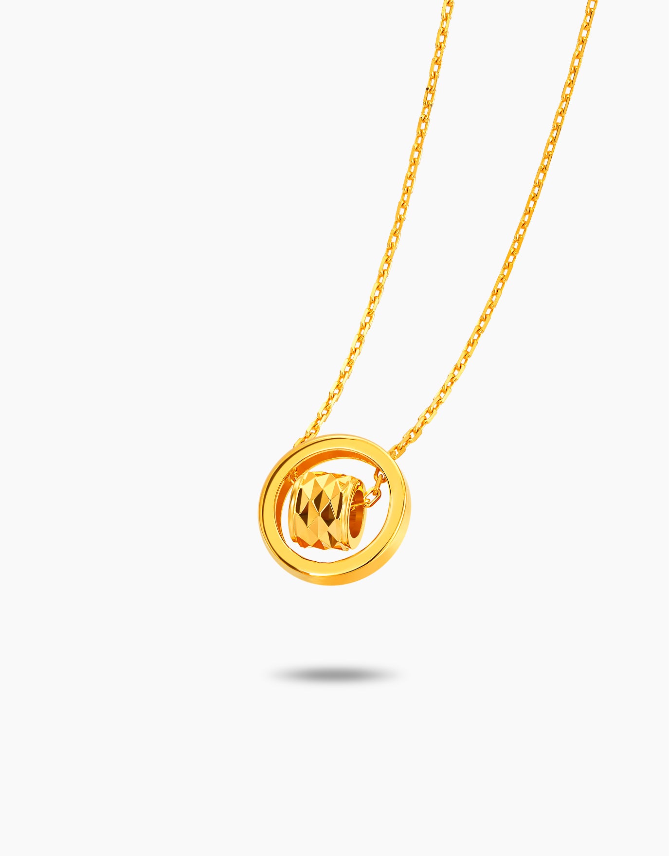 LVC MOD22 Circle Barrel Gold Necklace