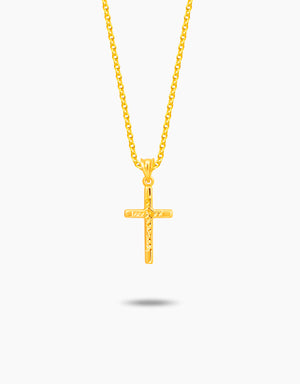 LVC MOD22 Elysian Crosscuts Gold Cross Pendant