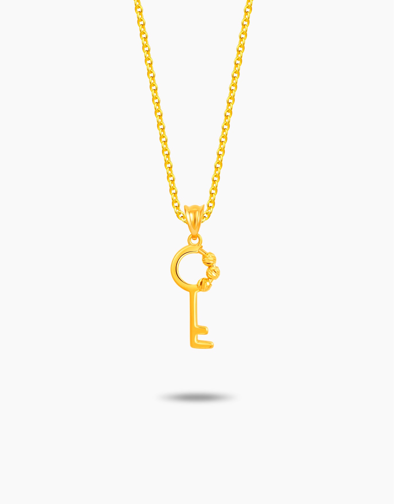 LVC MOD22 Tri-Beaded Gold Key Pendant