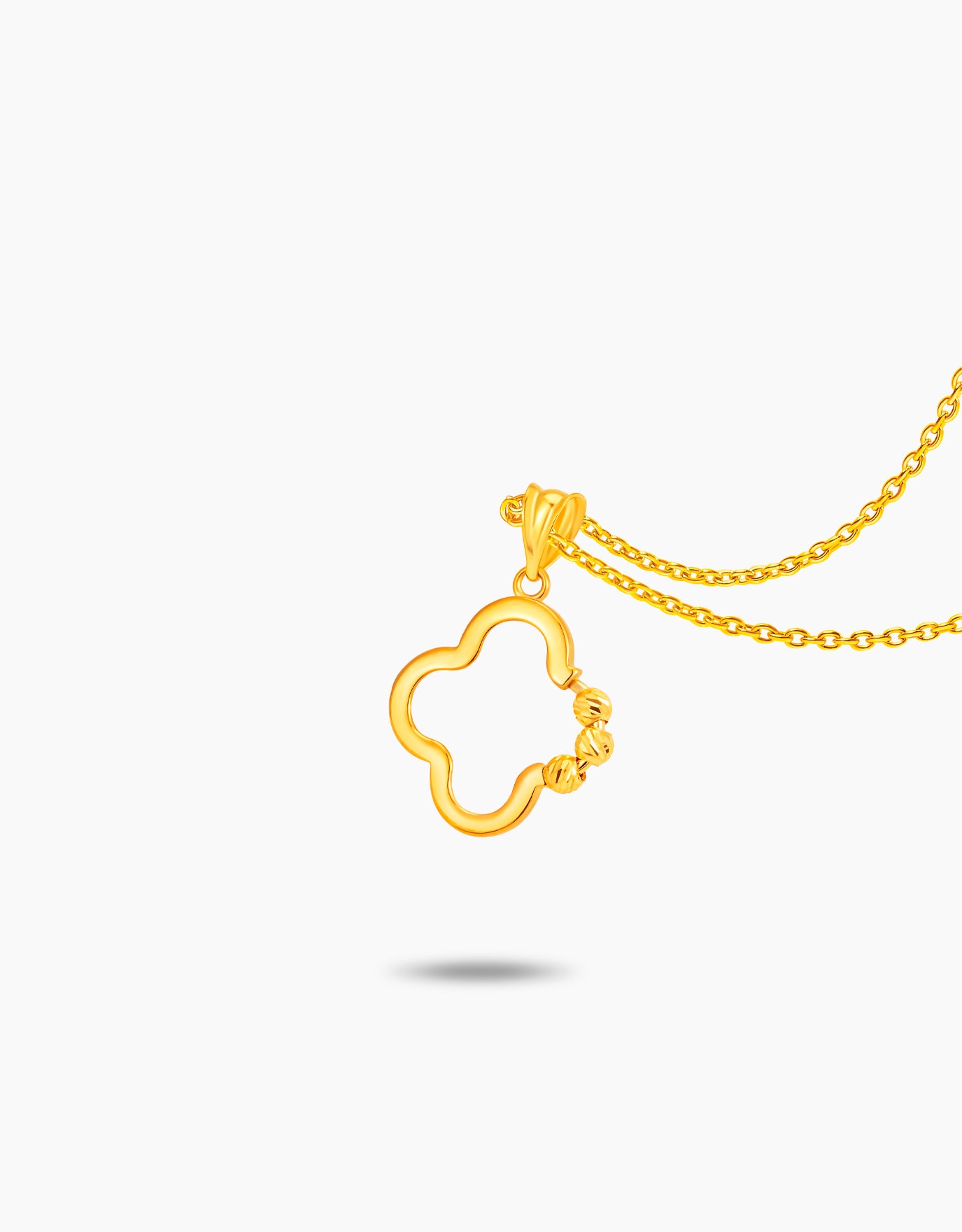 LVC MOD22 Tri-Beaded Clover Gold Pendant