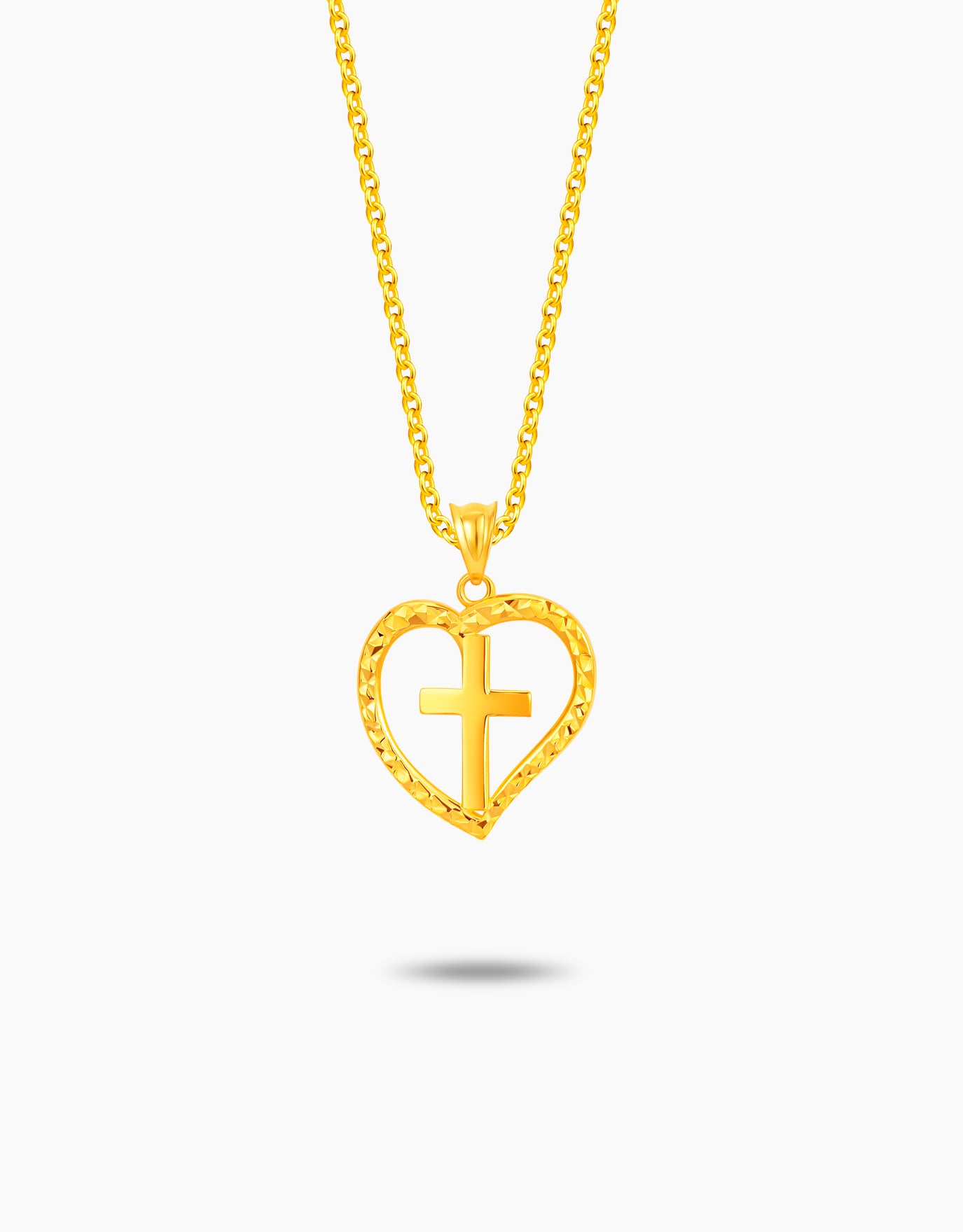 LVC MOD22 Divine Heart Gold Cross Pendant – Love & Co.
