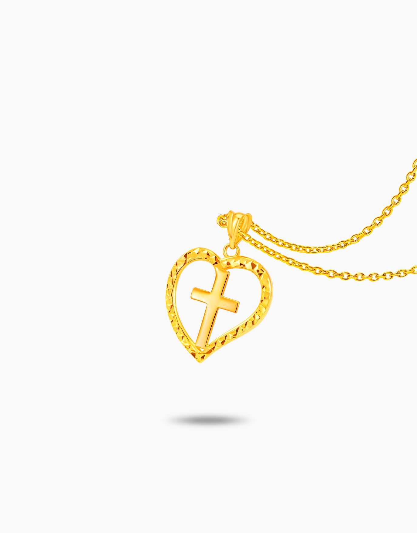LVC MOD22 Divine Heart Gold Cross Pendant