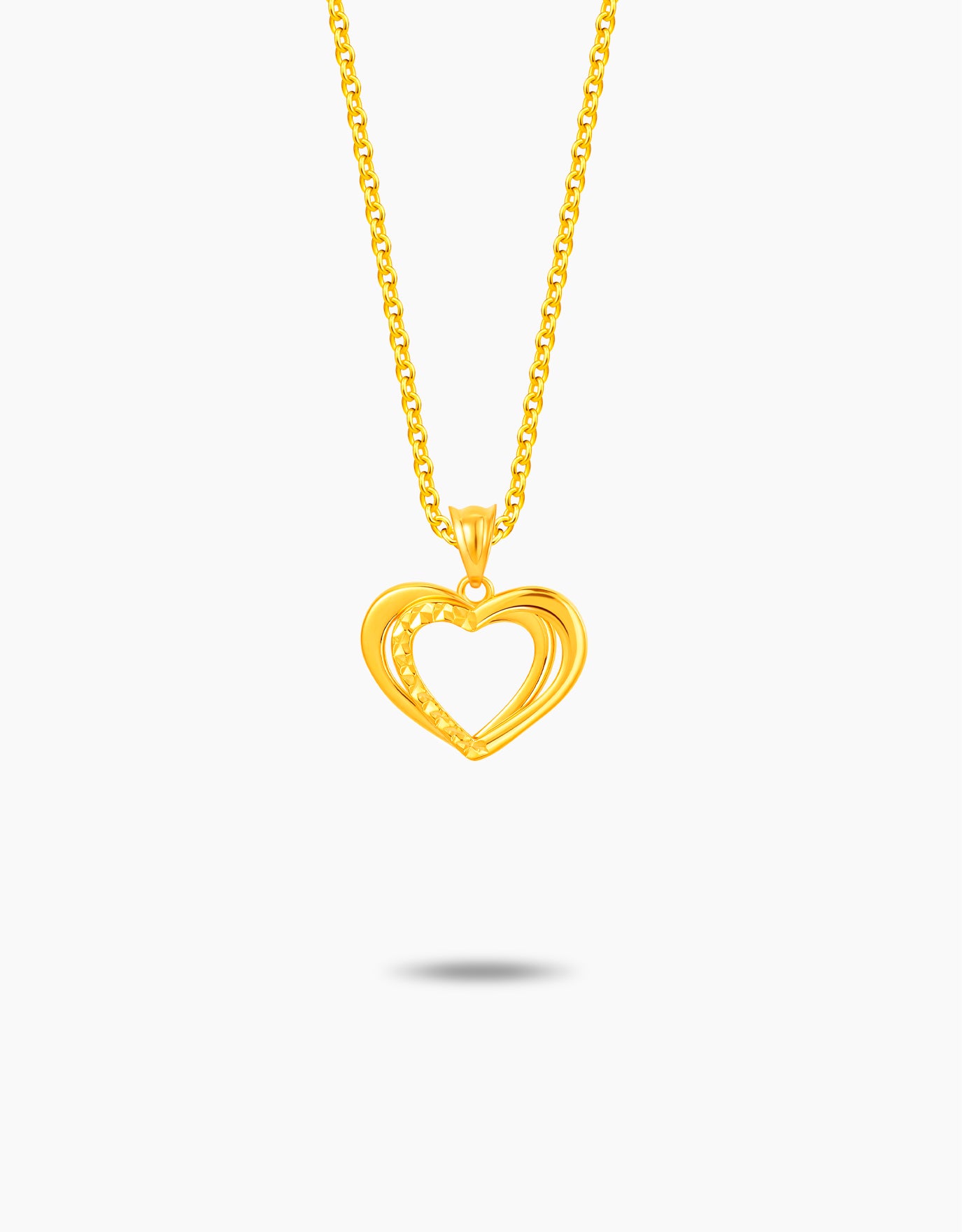 LVC MOD22 Double Heartbeats Gold Pendant