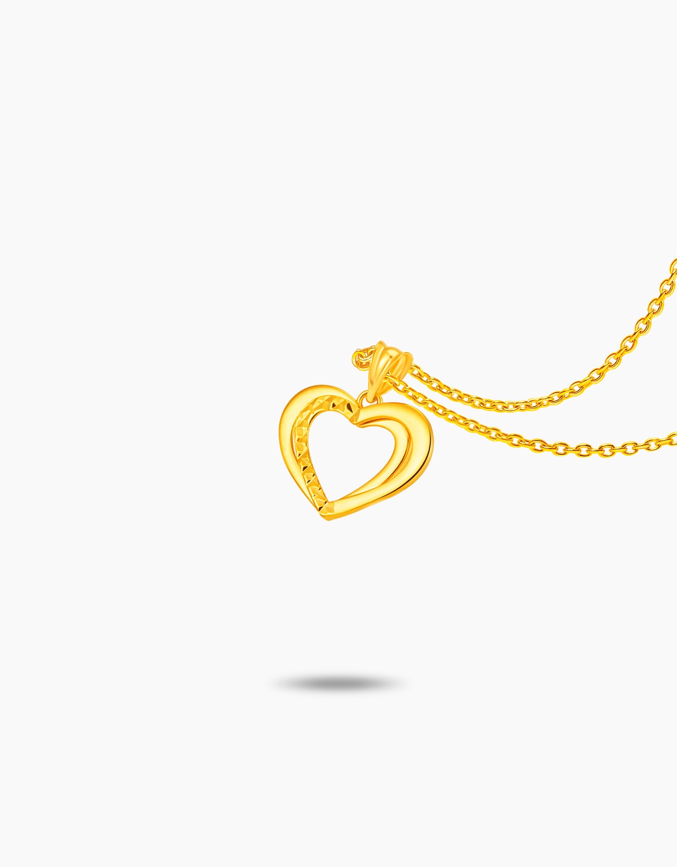 LVC MOD22 Double Heartbeats Gold Pendant