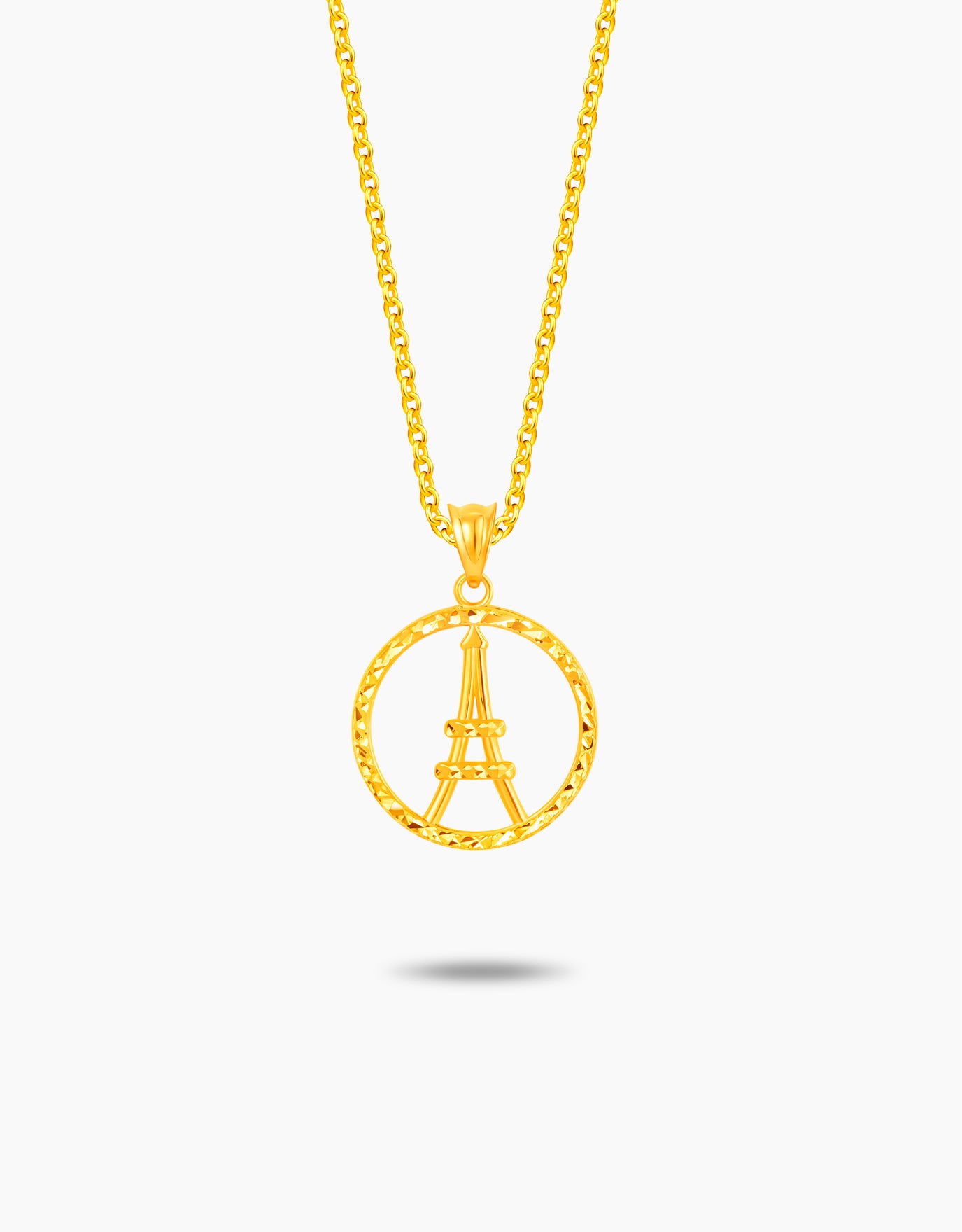 LVC MOD22 Eiffel Circle Gold Pendant