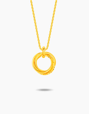 LVC MOD22 Trifold Halo Gold Pendant