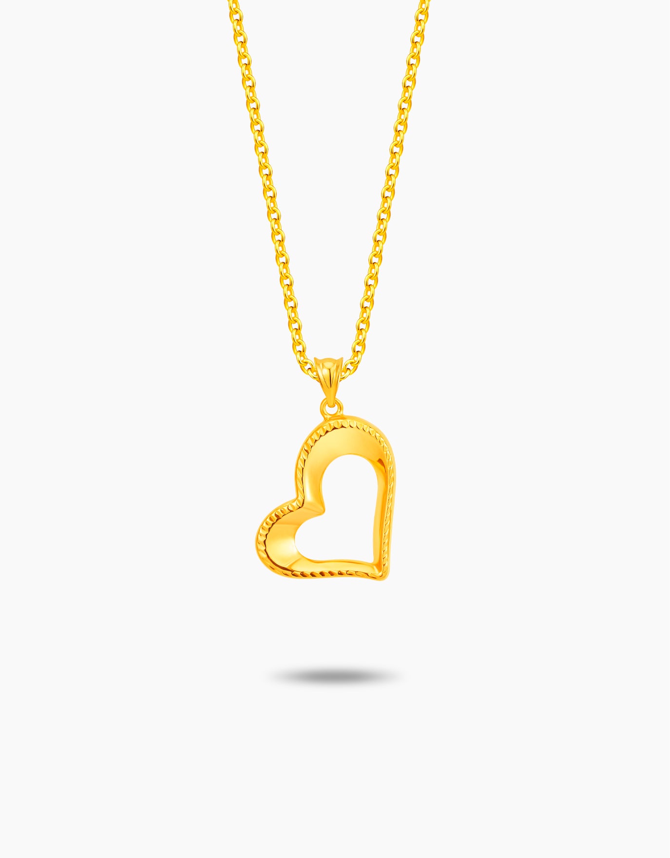 LVC MOD22 Open Facet Heart Gold Pendant