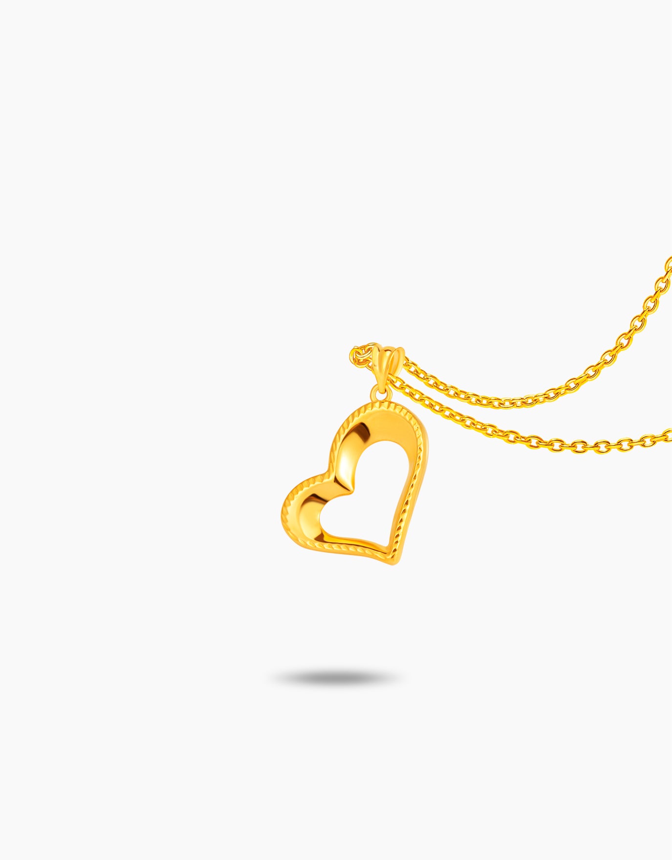 LVC MOD22 Open Facet Heart Gold Pendant