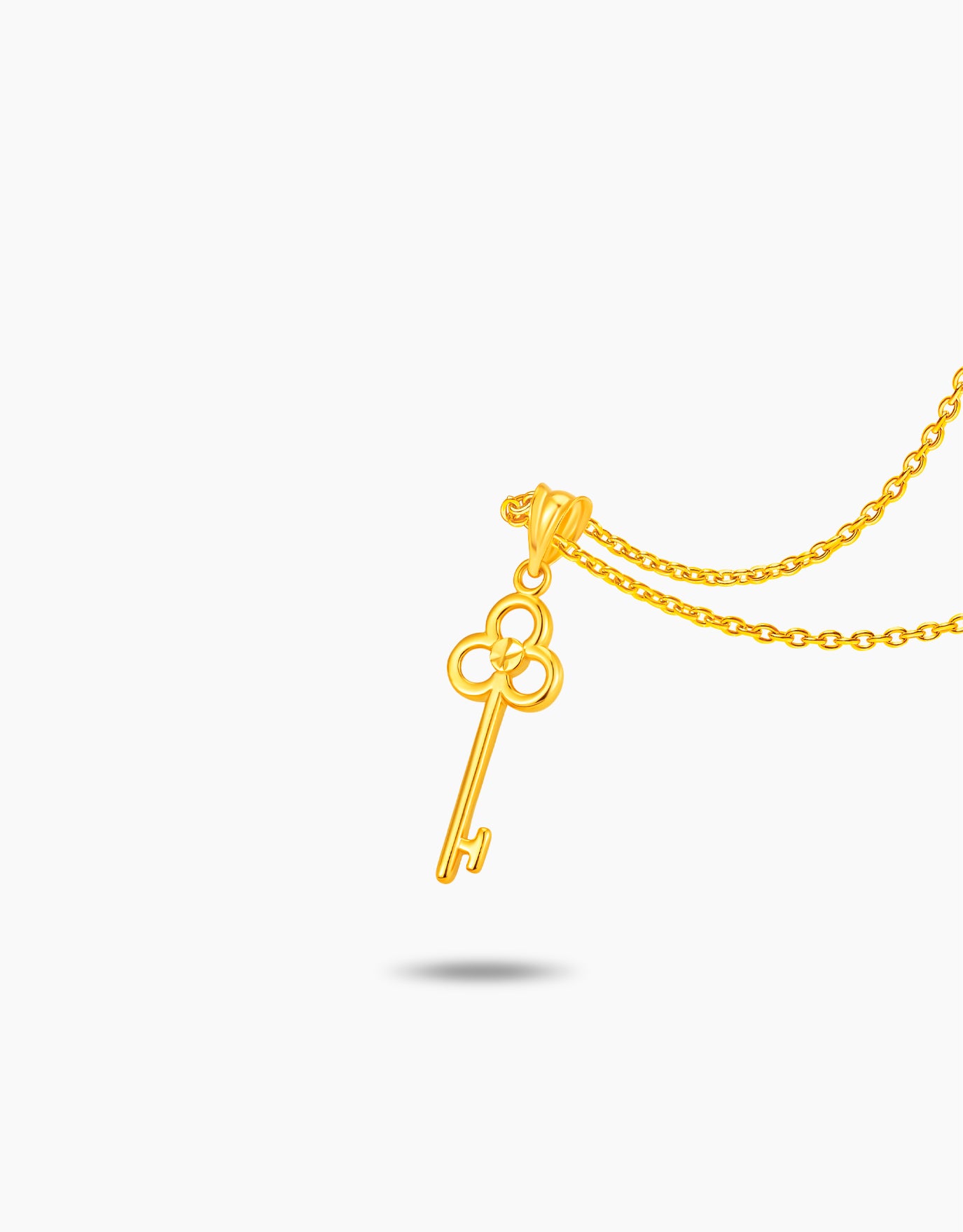 LVC MOD22 Shamrock Luck Gold Key Pendant