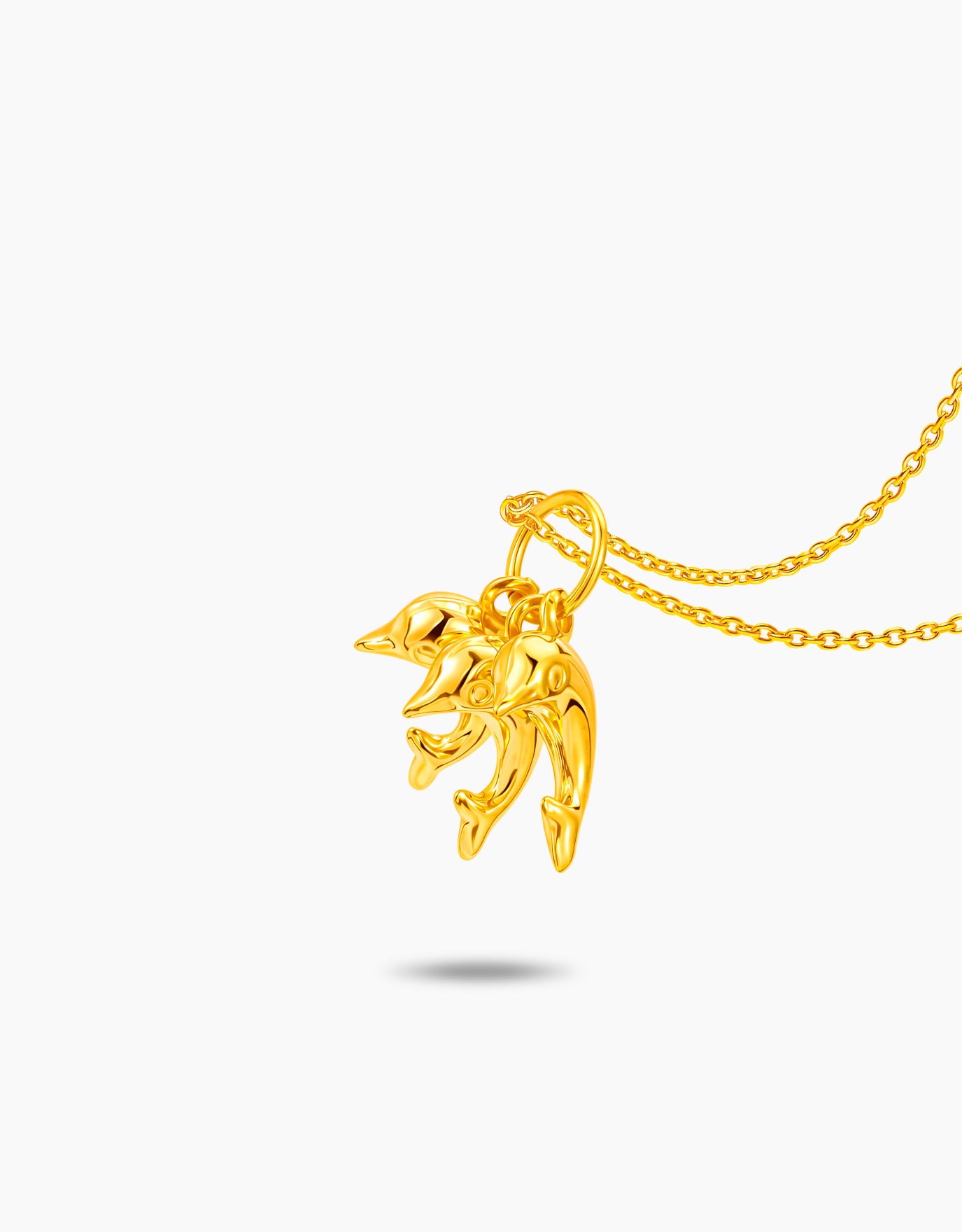 LVC MOD22 Dolphin Triplets Gold Pendant