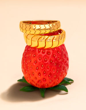 LVC MOD22 Chevron Chic Gold Ring