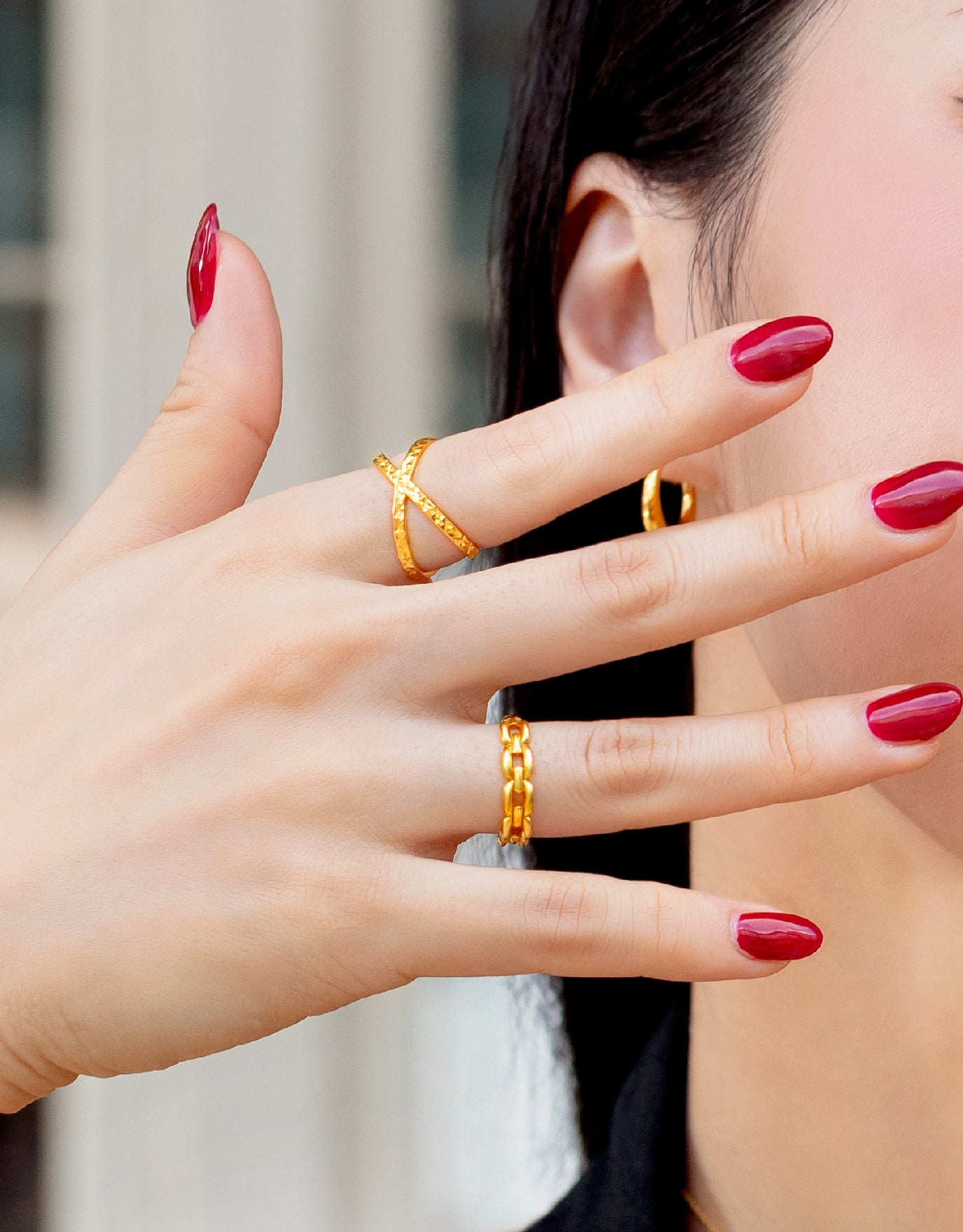 LVC MOD22 Criss-Cross Valour Gold Ring