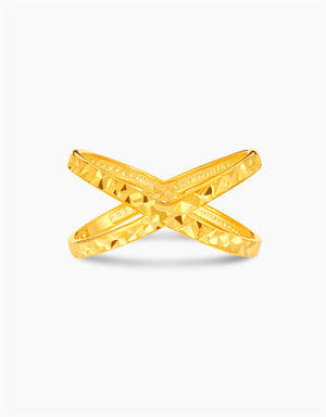 LVC MOD22 Criss-Cross Valour Gold Ring