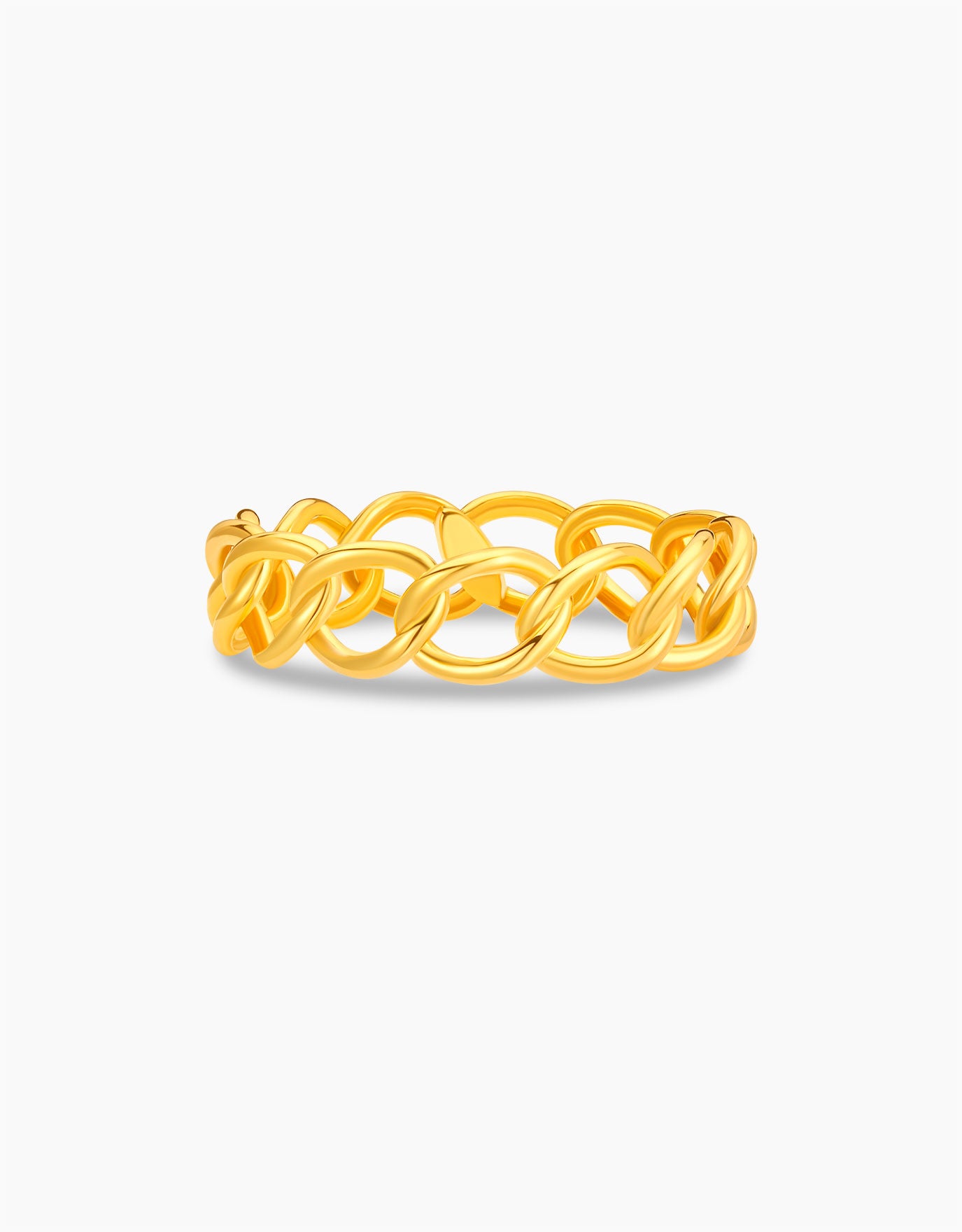 LVC MOD22 Sleek Curb Chain Gold Ring