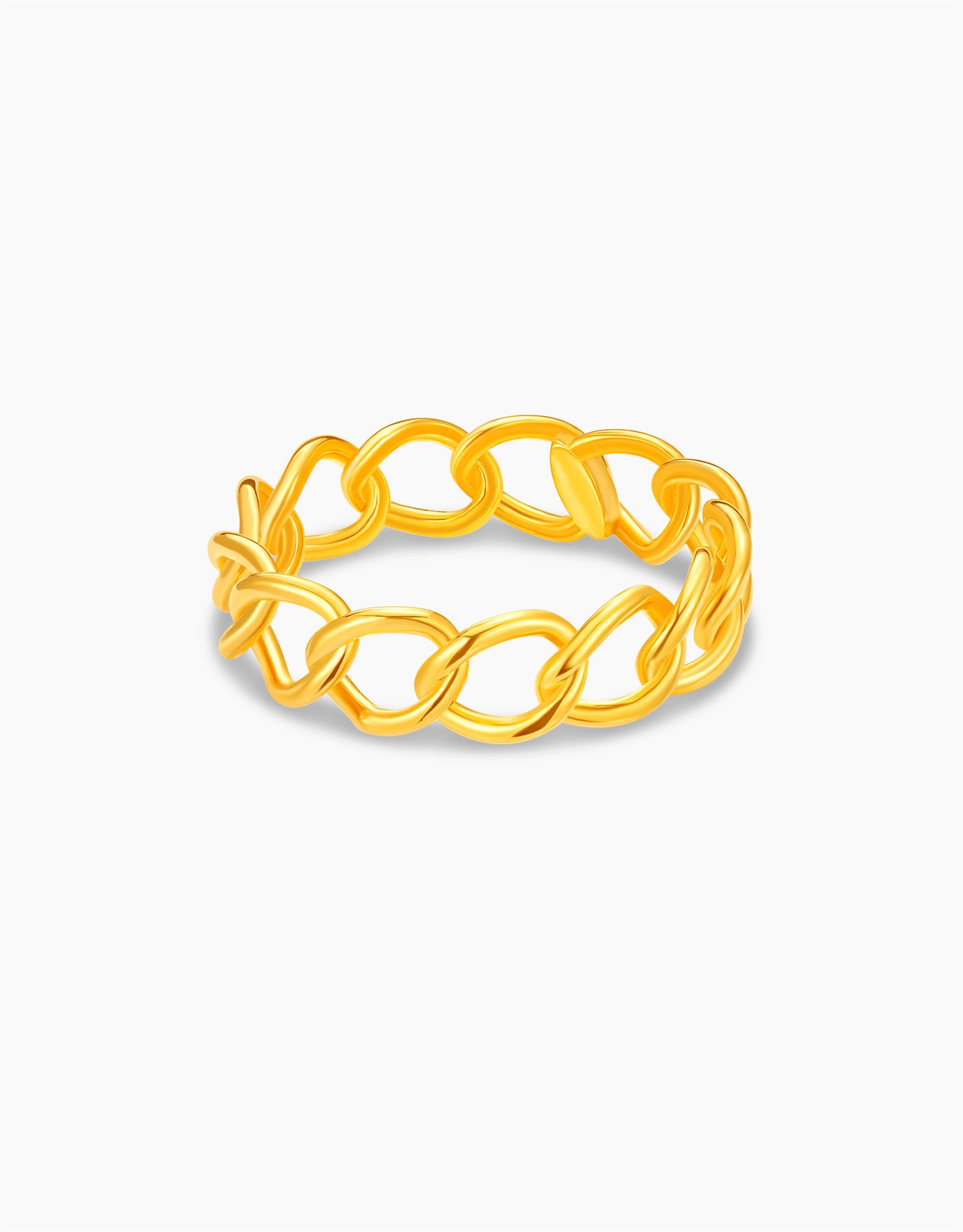 LVC MOD22 Sleek Curb Chain Gold Ring