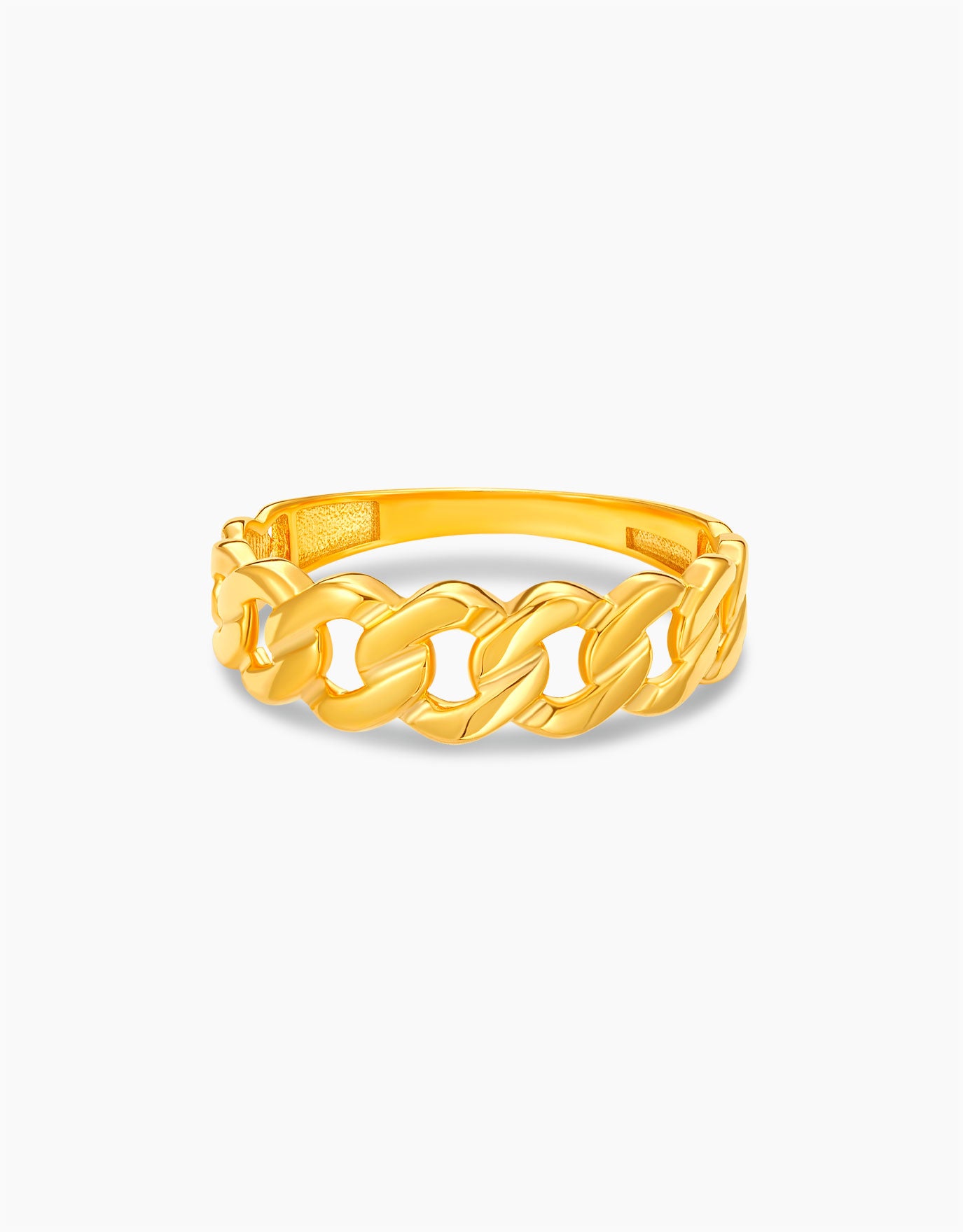 LVC MOD22 Bold Curb Chain Gold Ring
