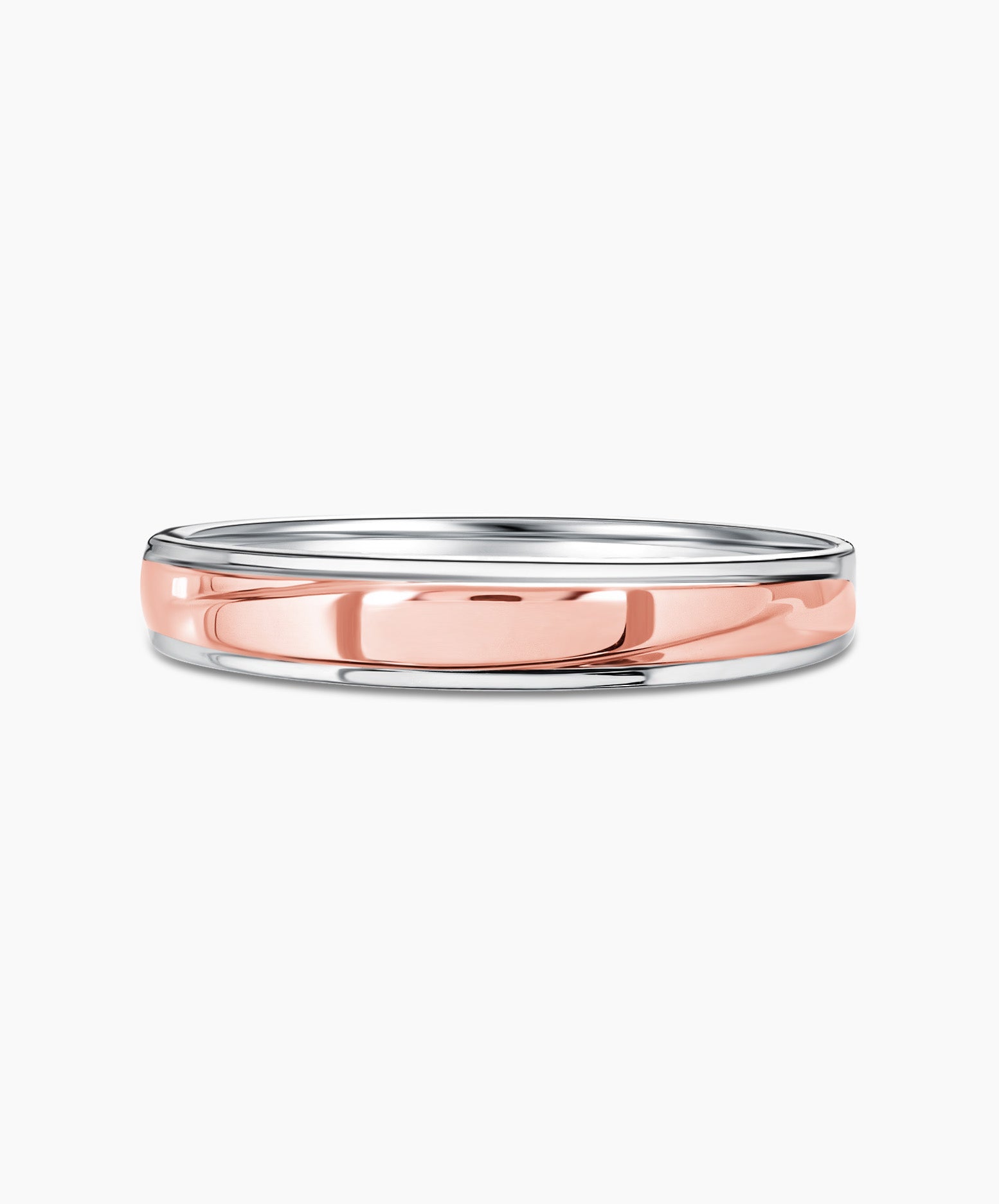 LVC Tresor Wedding Band in White Gold with Rose Gold Band