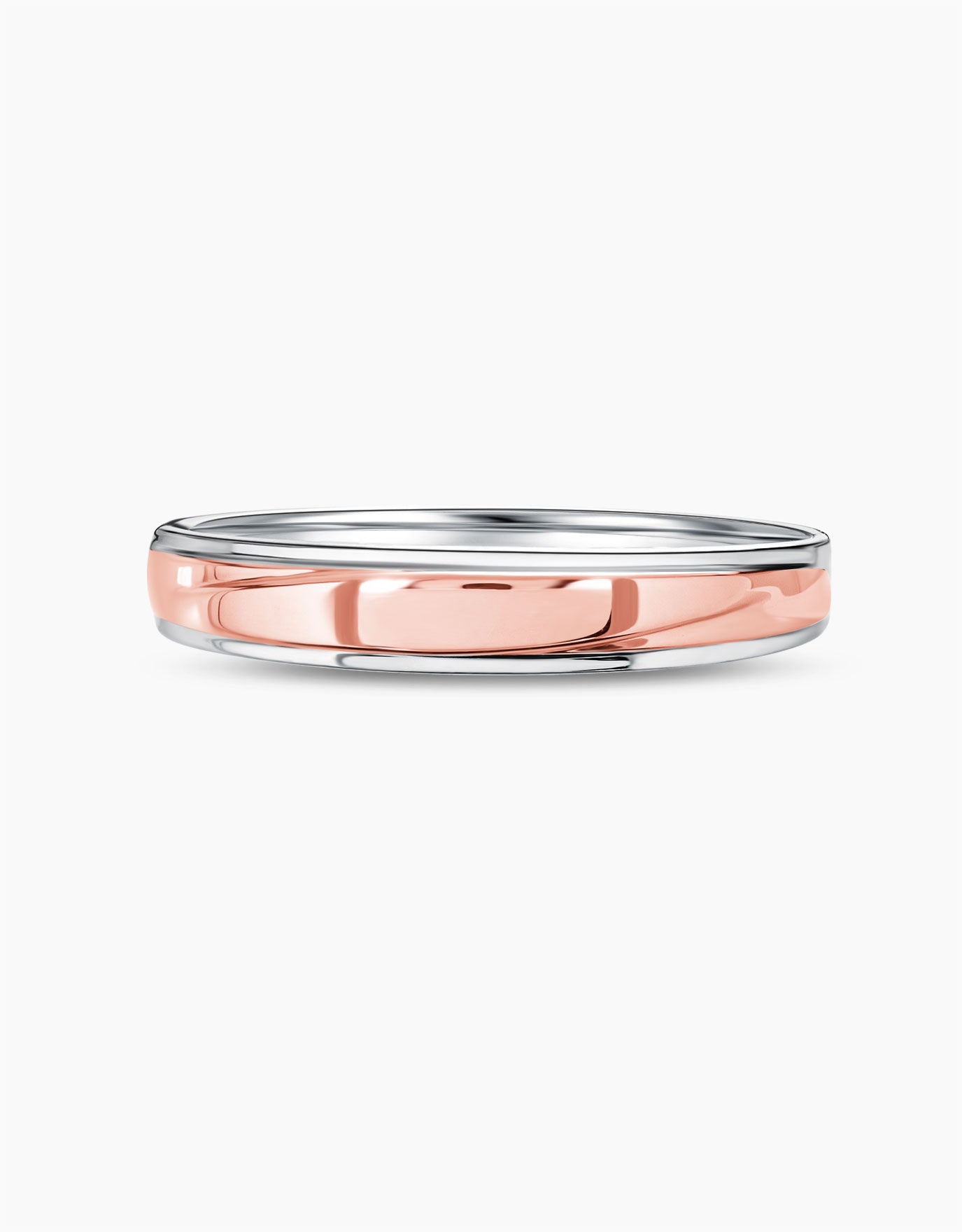 LVC Tresor Wedding Band in White Gold with Rose Gold Band