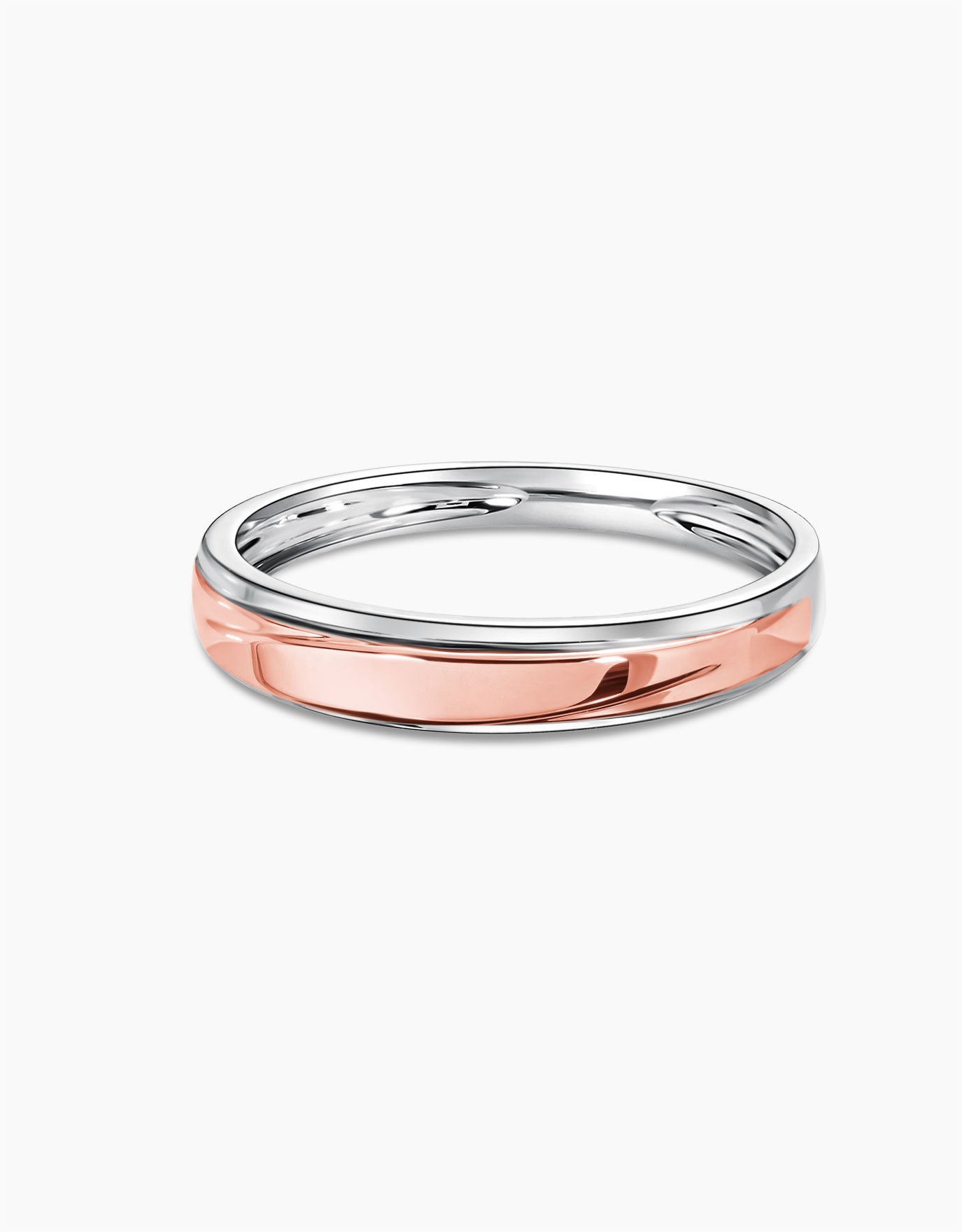 LVC Tresor Wedding Band in White Gold with Rose Gold Band