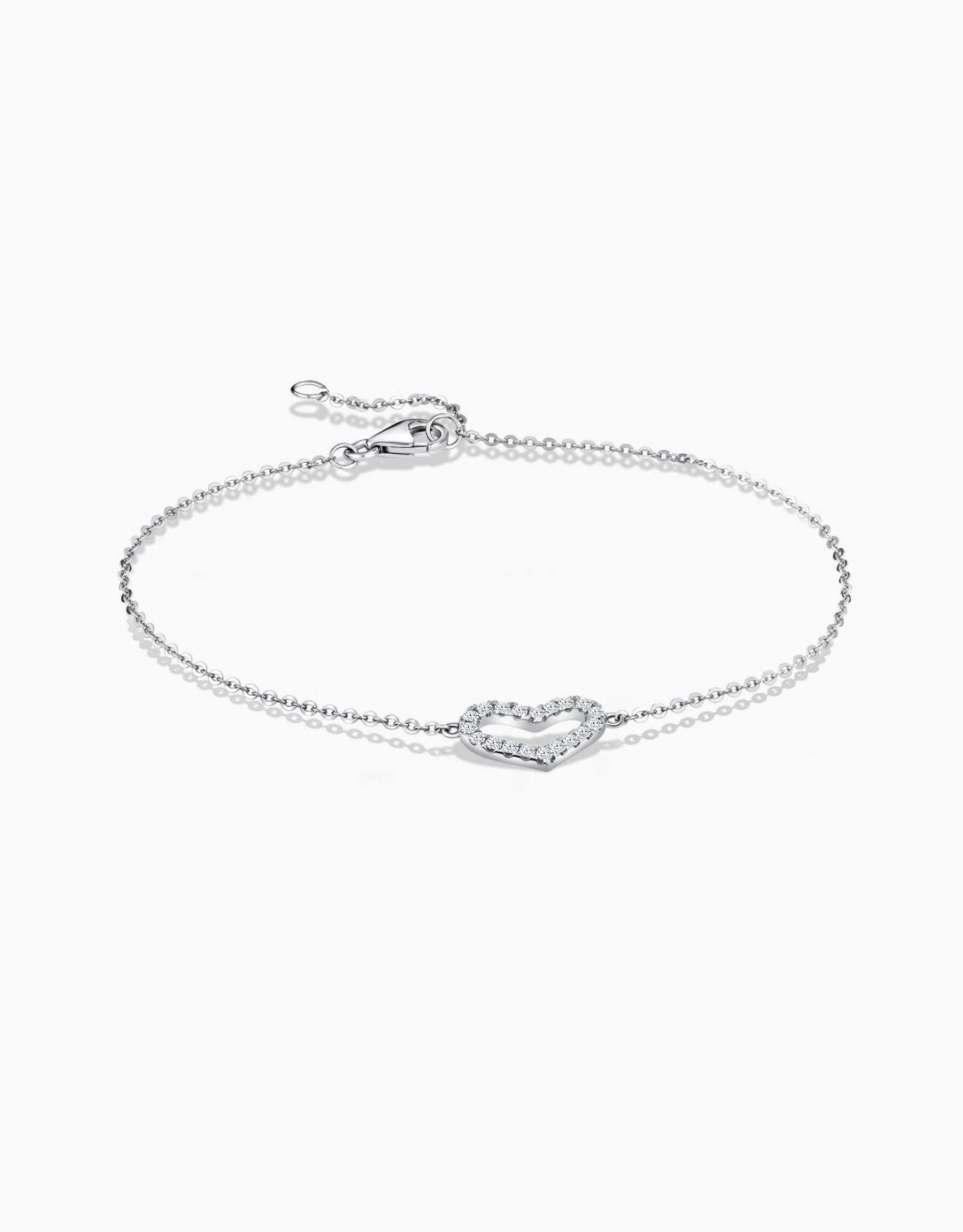 White gold sale heart bracelet