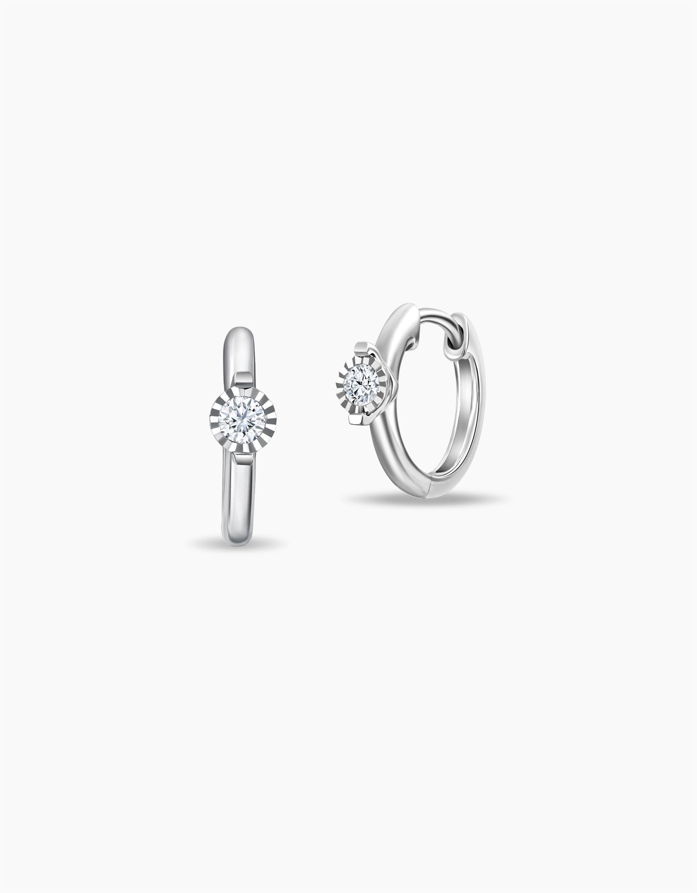 LVC Charmes Mini Ring Diamond Ear Hoop Earrings