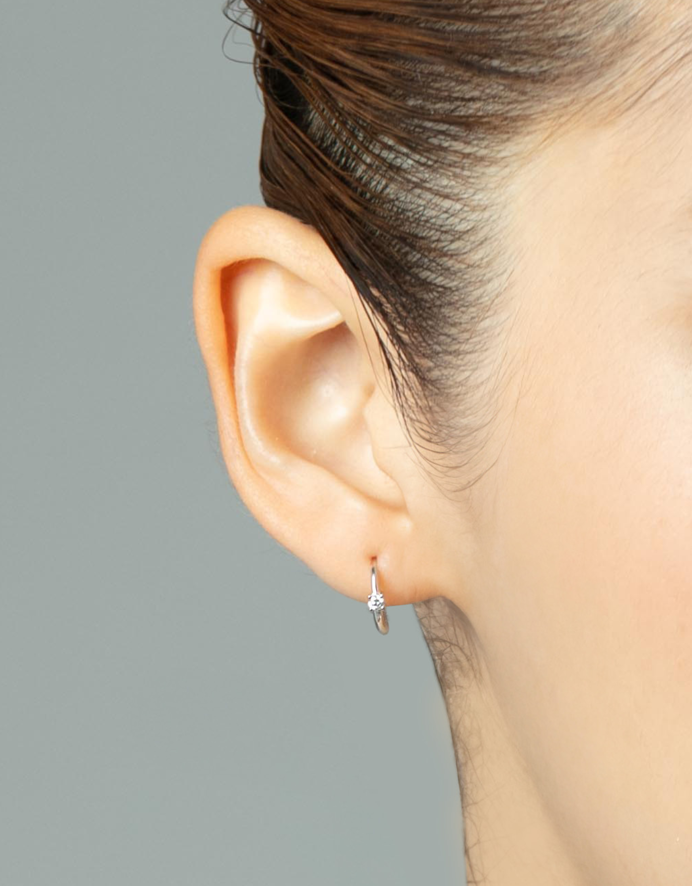 LVC Charmes Mini Ring Classic Diamond Ear Hoop Earrings