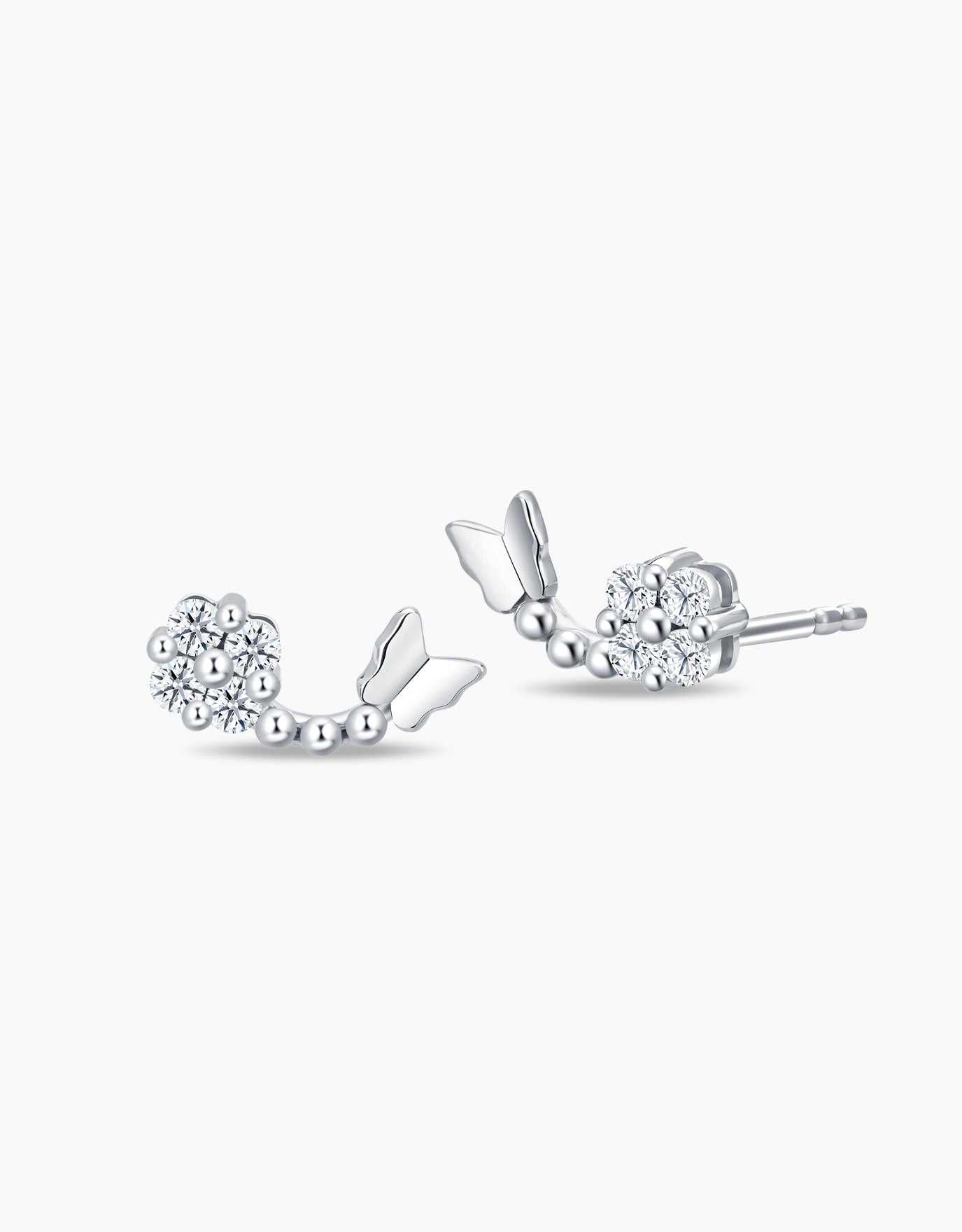 LVC Charmes Butterflies in Flight Diamond Earrings