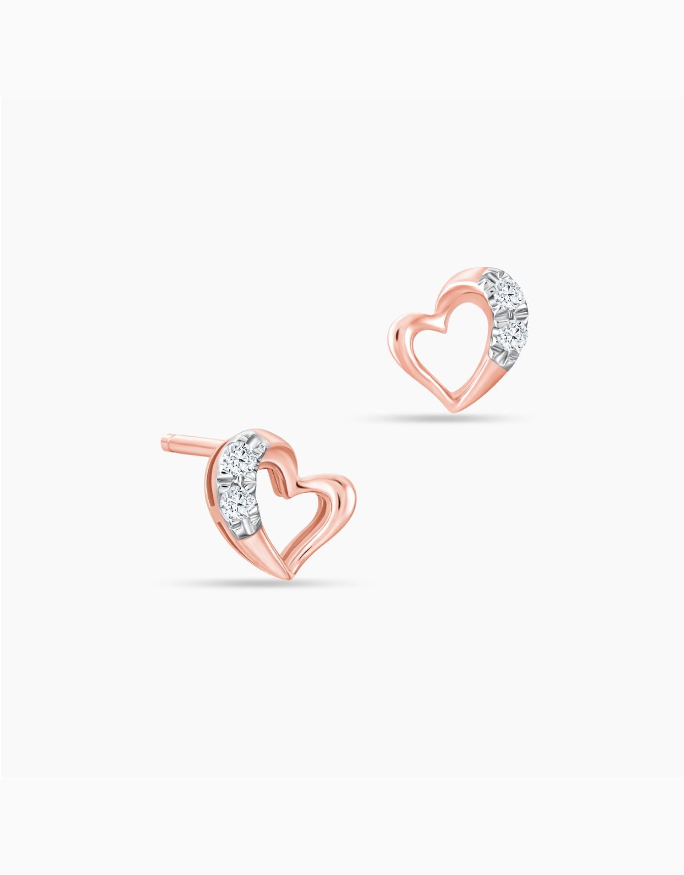 LVC Charmes Rosette Heart Diamond Earrings