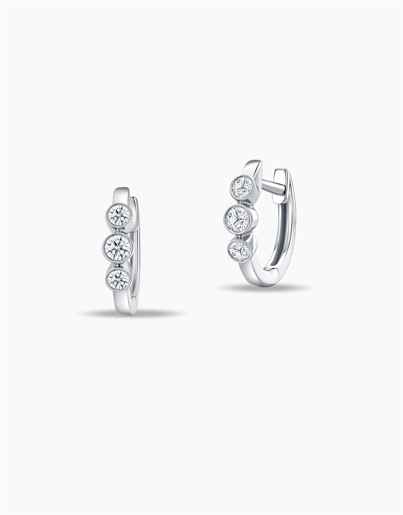 LVC Charmes Trio Ascend Diamond Hoop Earrings