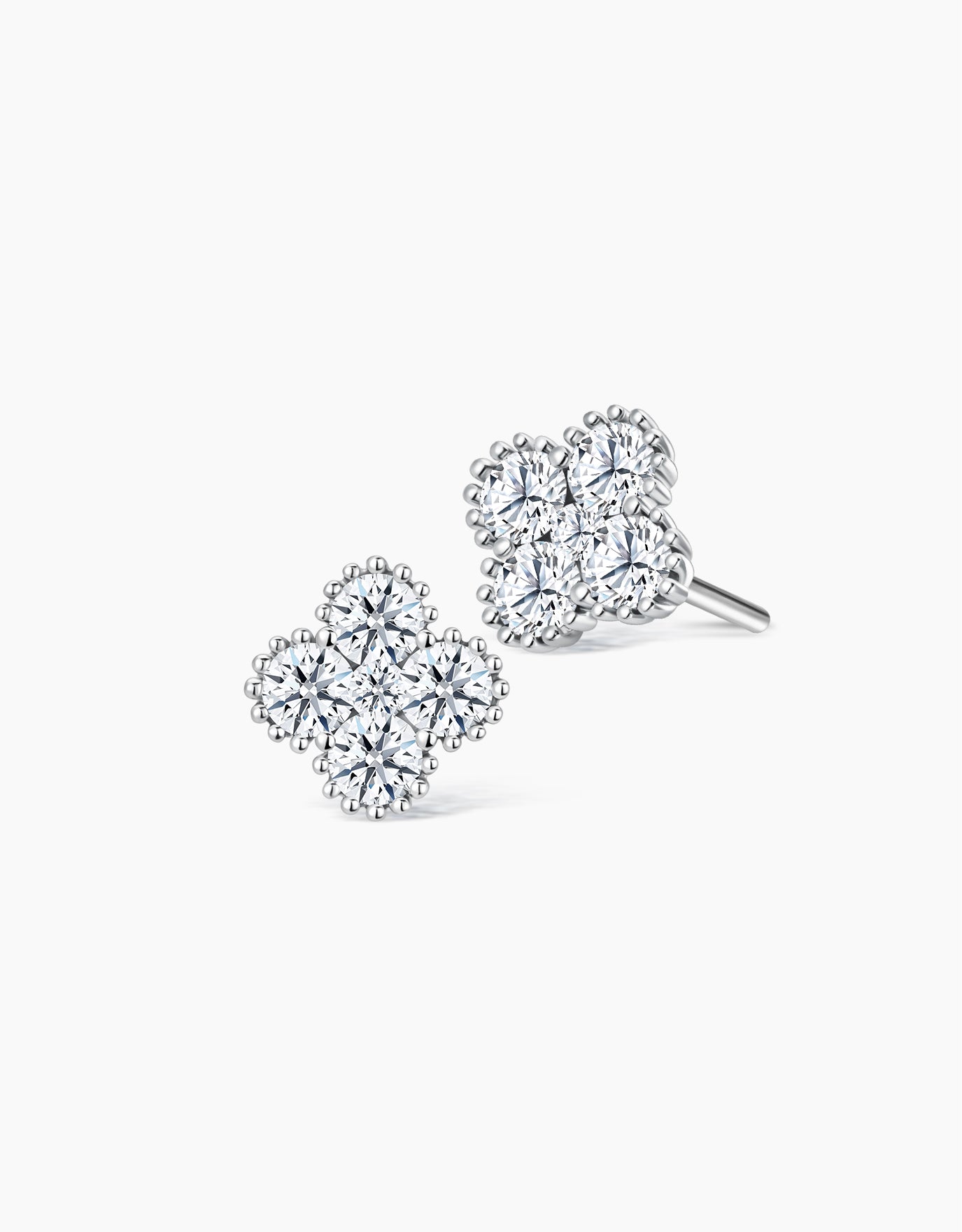 LVC Charmes Clover Gem Diamond Earrings