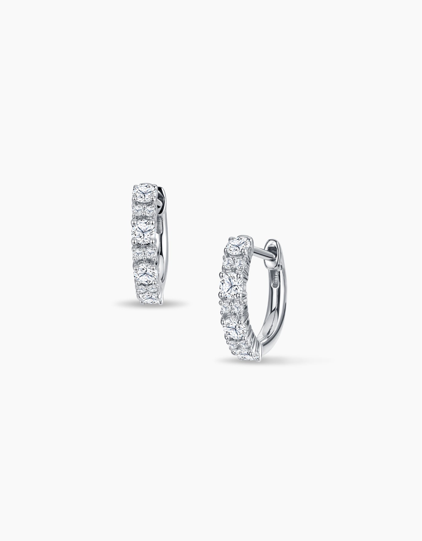 LVC Charmes Shimmer Crest Diamond Hoop Earrings