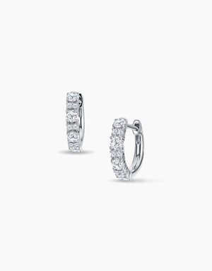 LVC Charmes Shimmer Crest Diamond Hoop Earrings
