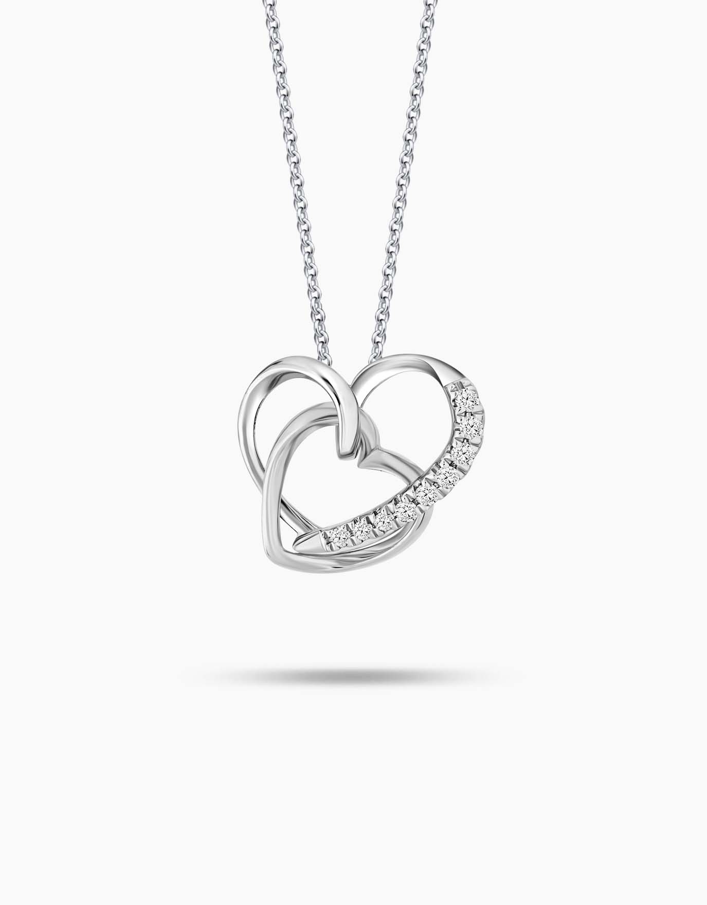 LVC Charmes Delicate Entwined Hearts Diamond Pendant