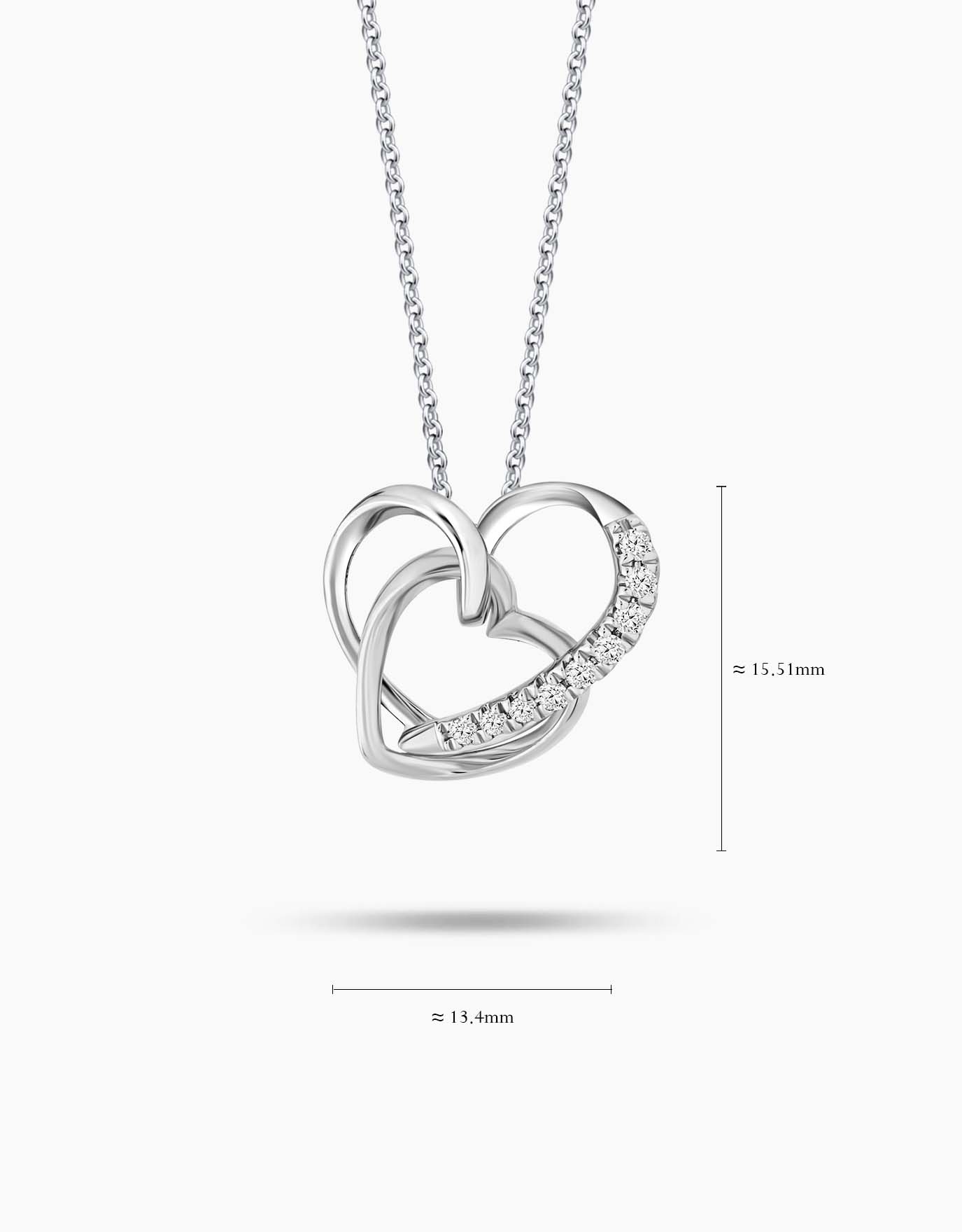 LVC Charmes Delicate Entwined Hearts Diamond Pendant