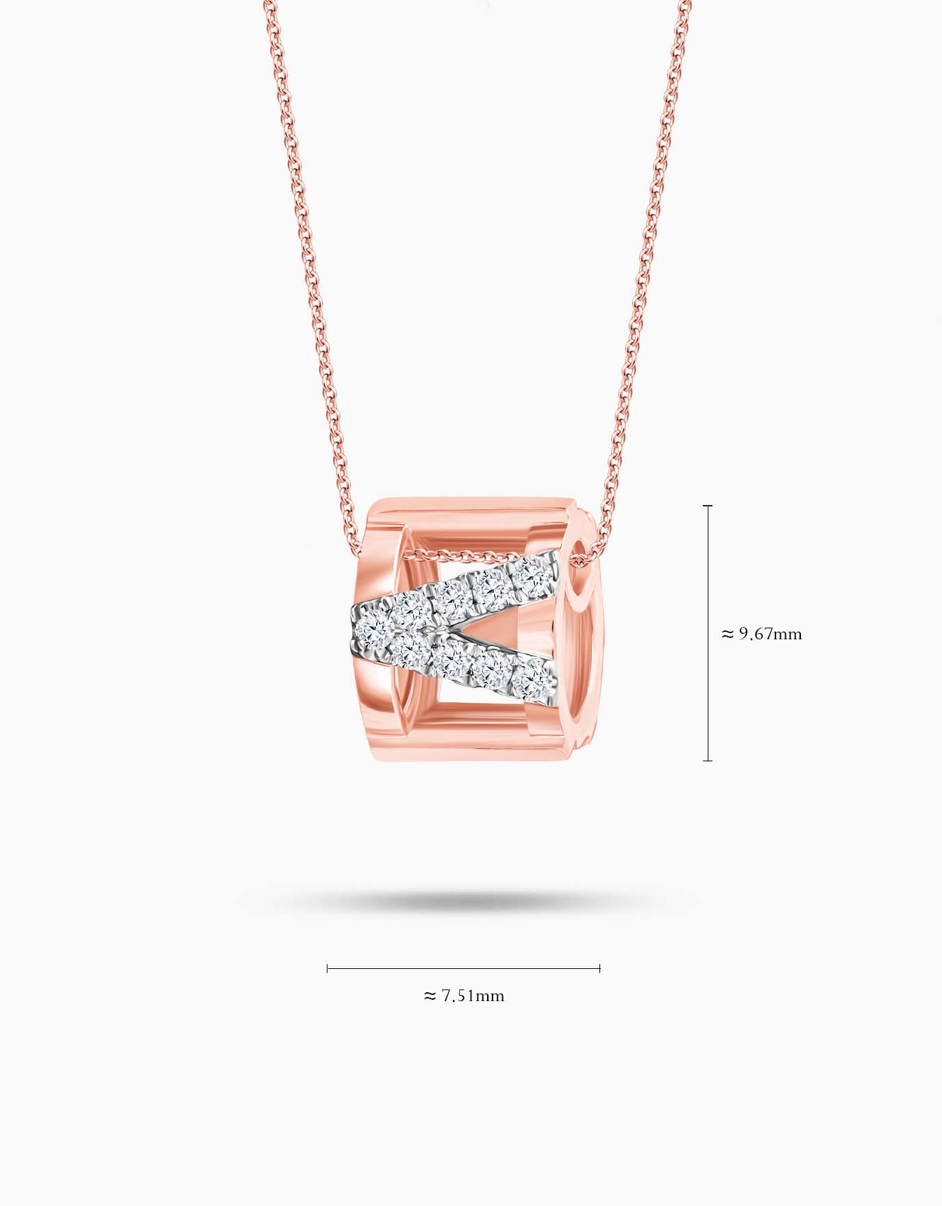 LVC Charmes Hexagon Barrel Diamond Pendant