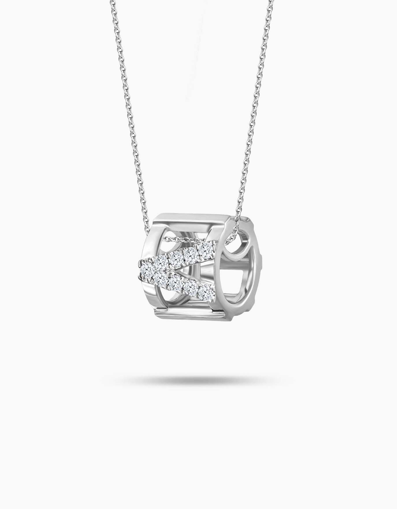 LVC Charmes Hexagon Barrel Diamond Pendant