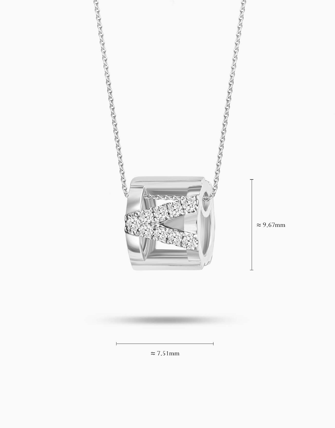 LVC Charmes Hexagon Barrel Diamond Pendant