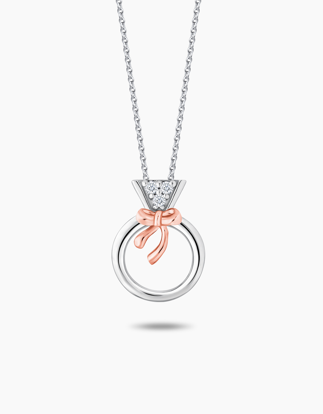 LVC Charmes Fluttering Ribbon Mini Ring Pendant