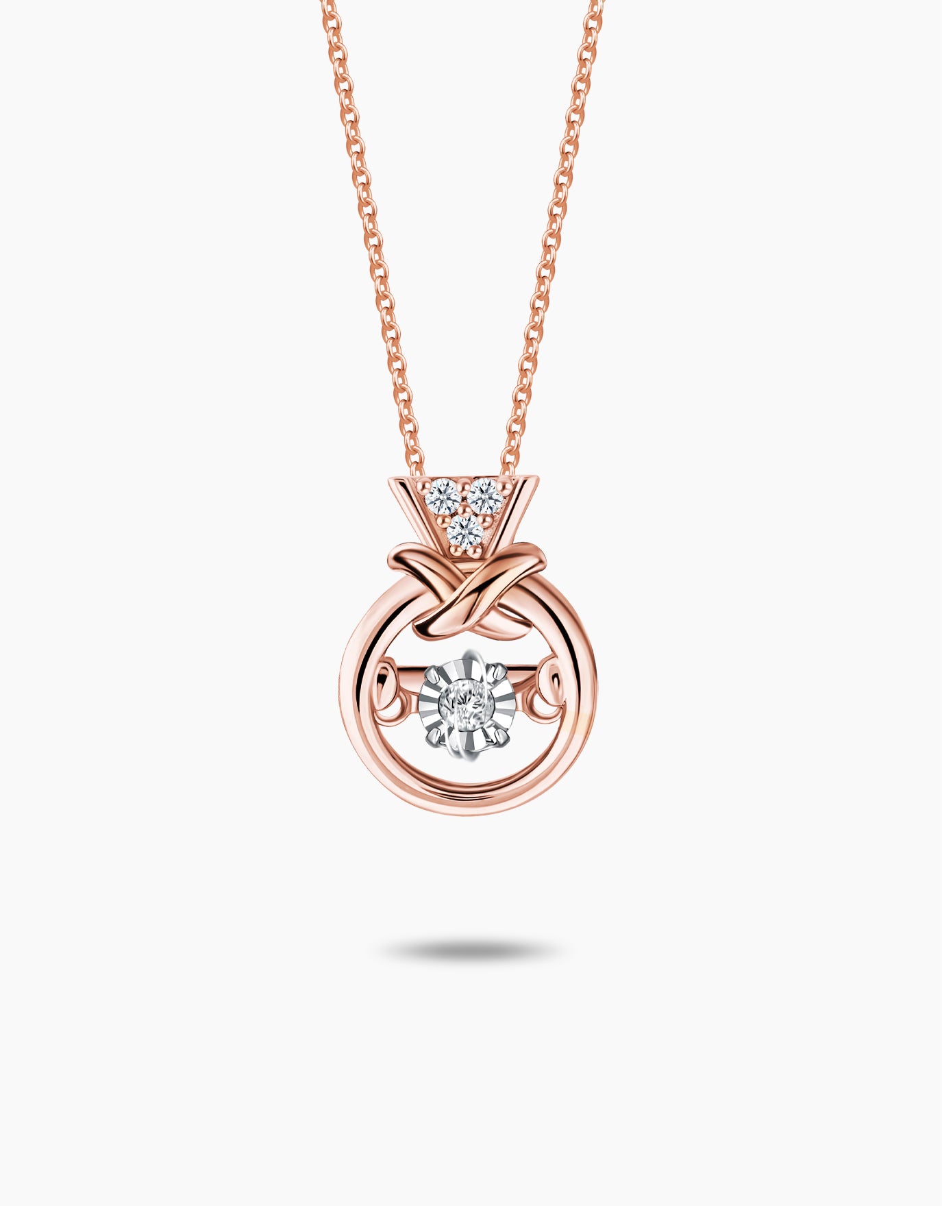 LVC Charmes Crossover Mini Ring Diamond Pendant