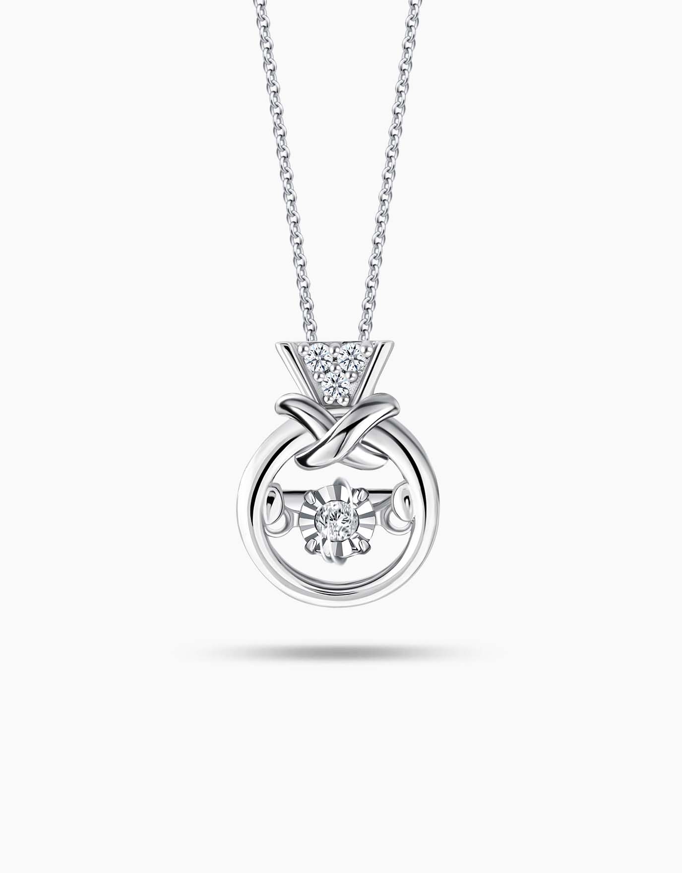 LVC Charmes Crossover Mini Ring Diamond Pendant