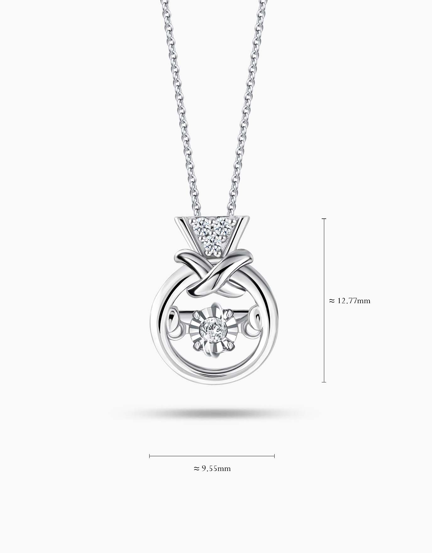 LVC Charmes Crossover Mini Ring Diamond Pendant