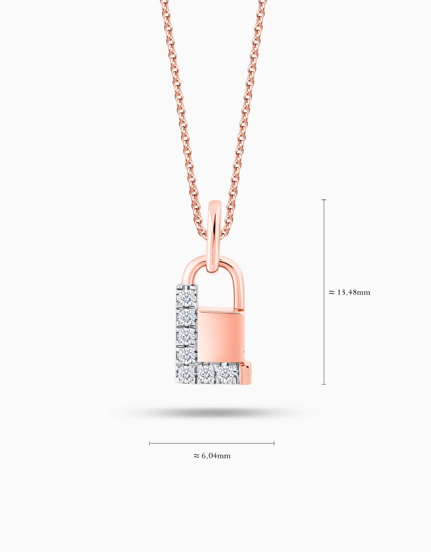 LVC Cheri Petit Lock Diamond Pendant