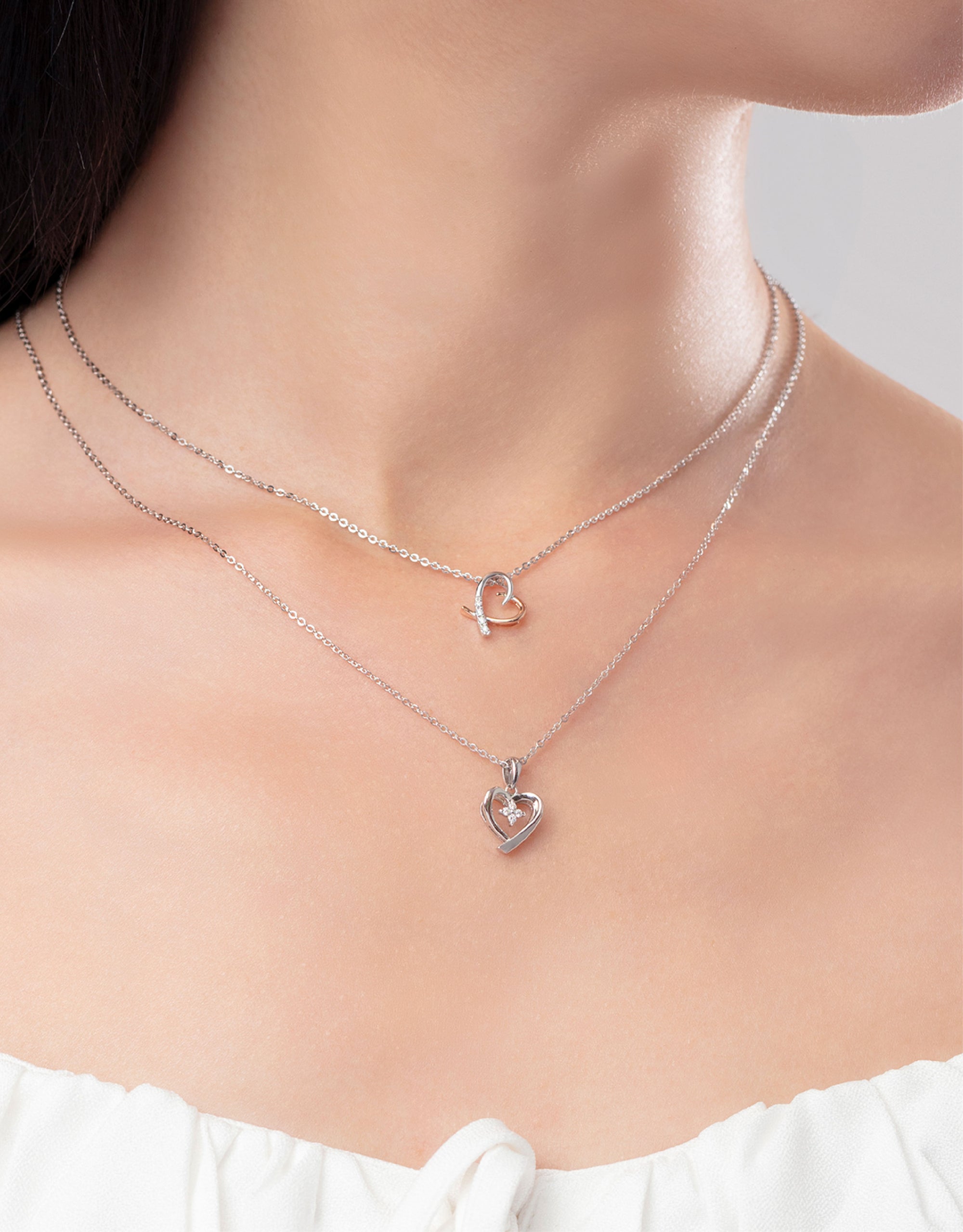 LVC Charmes Open Heart Diamond Pendant